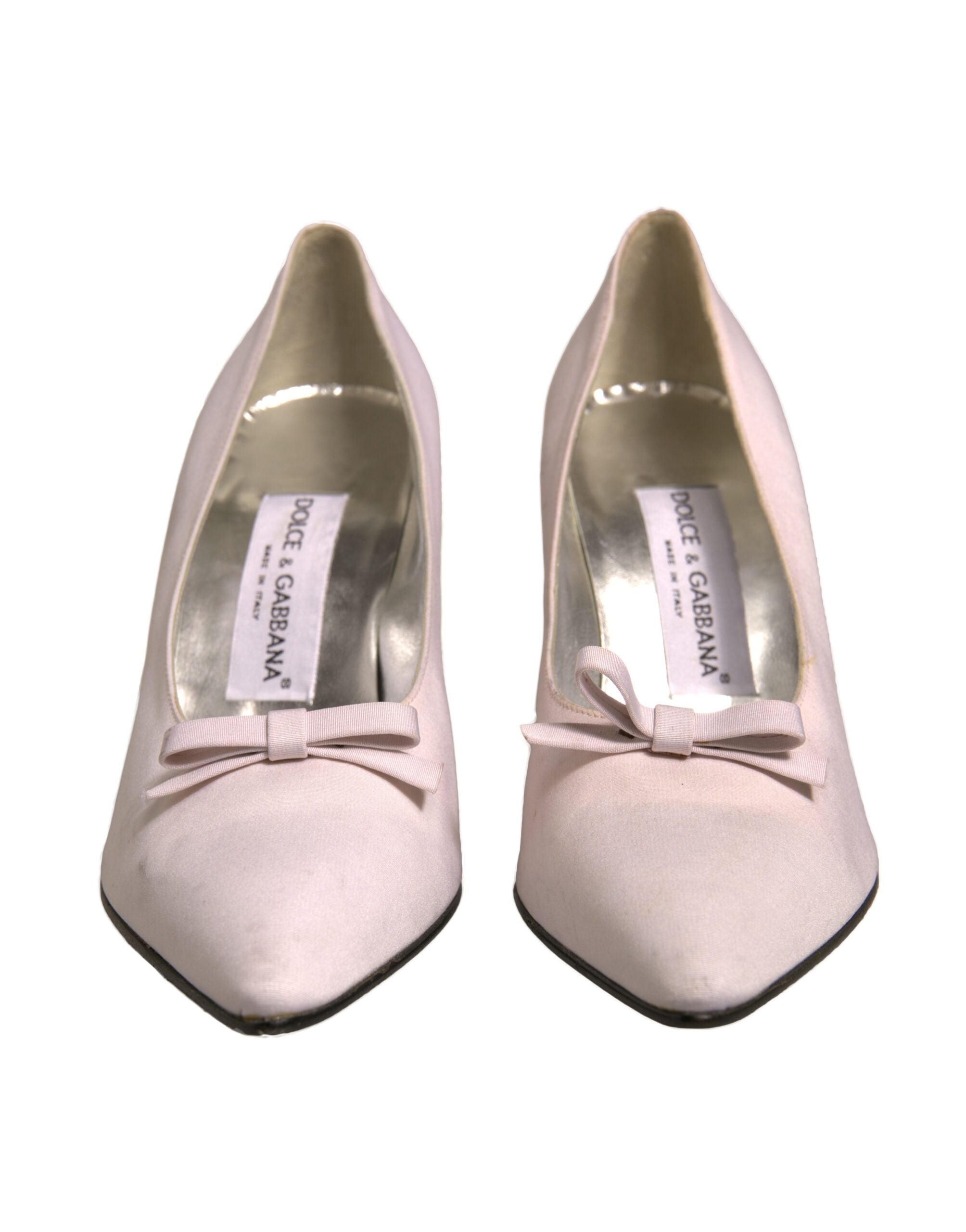 Dolce & Gabbana White Leather High Heels Women Pumps Women's Shoes (Pre-Owned)