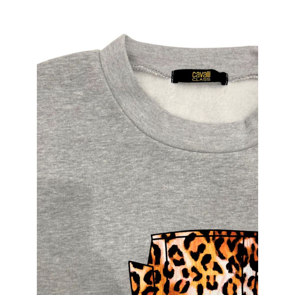 Cavalli Class Gray Polyester Women Women's Hoodie