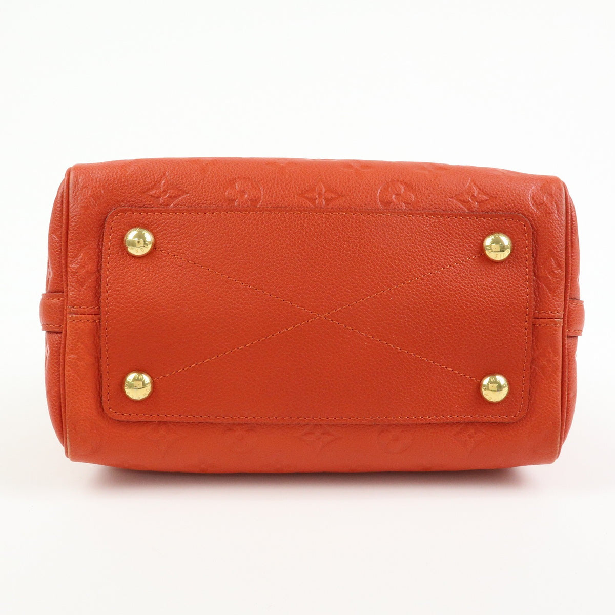 Louis Vuitton Speedy Bandouliere Monogram Empreinte Leather Orange Leather Handbag (Pre-Owned)