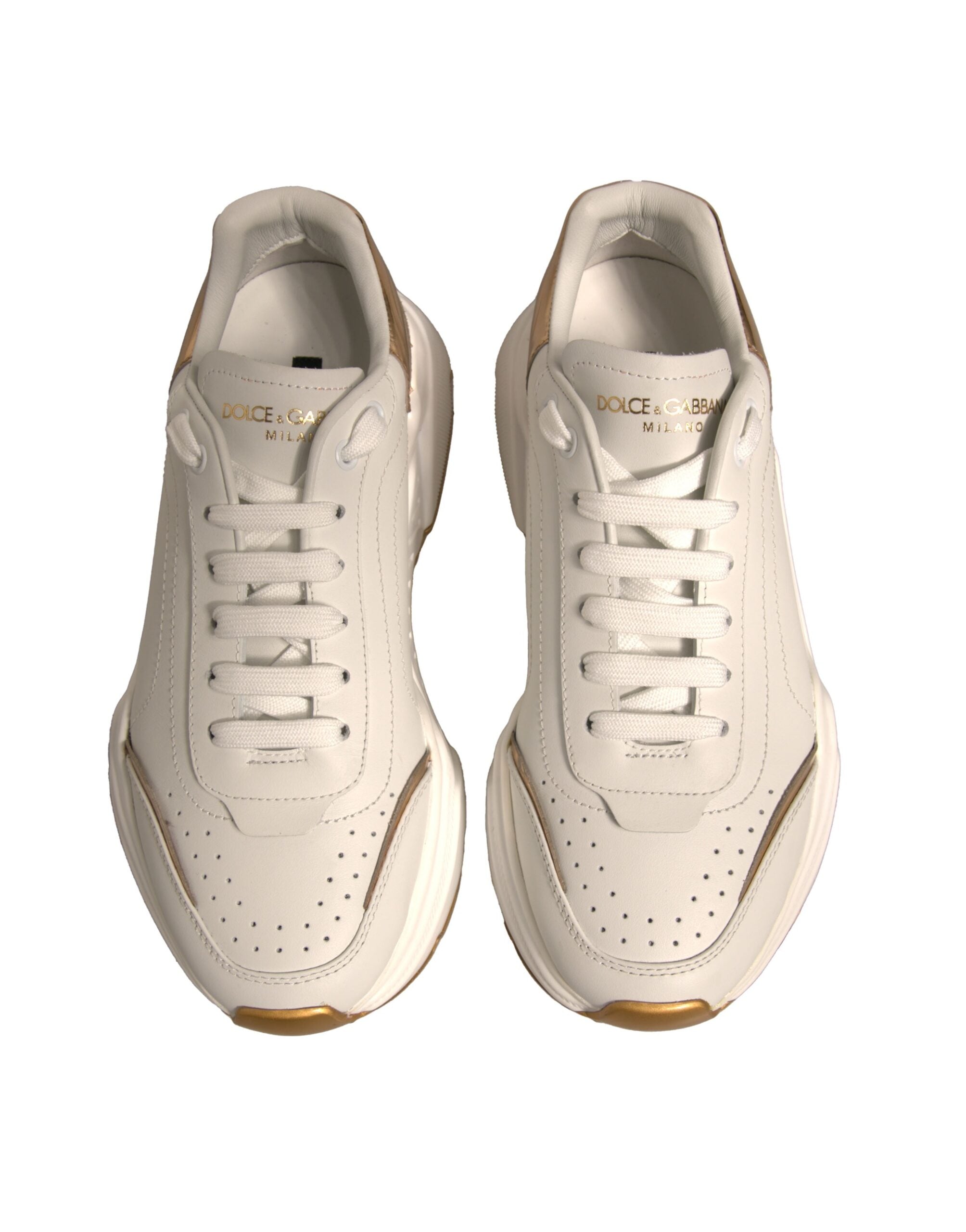 Dolce & Gabbana White Gold Daymaster Low Top Sneakers Women's Shoes (Pre-Owned)