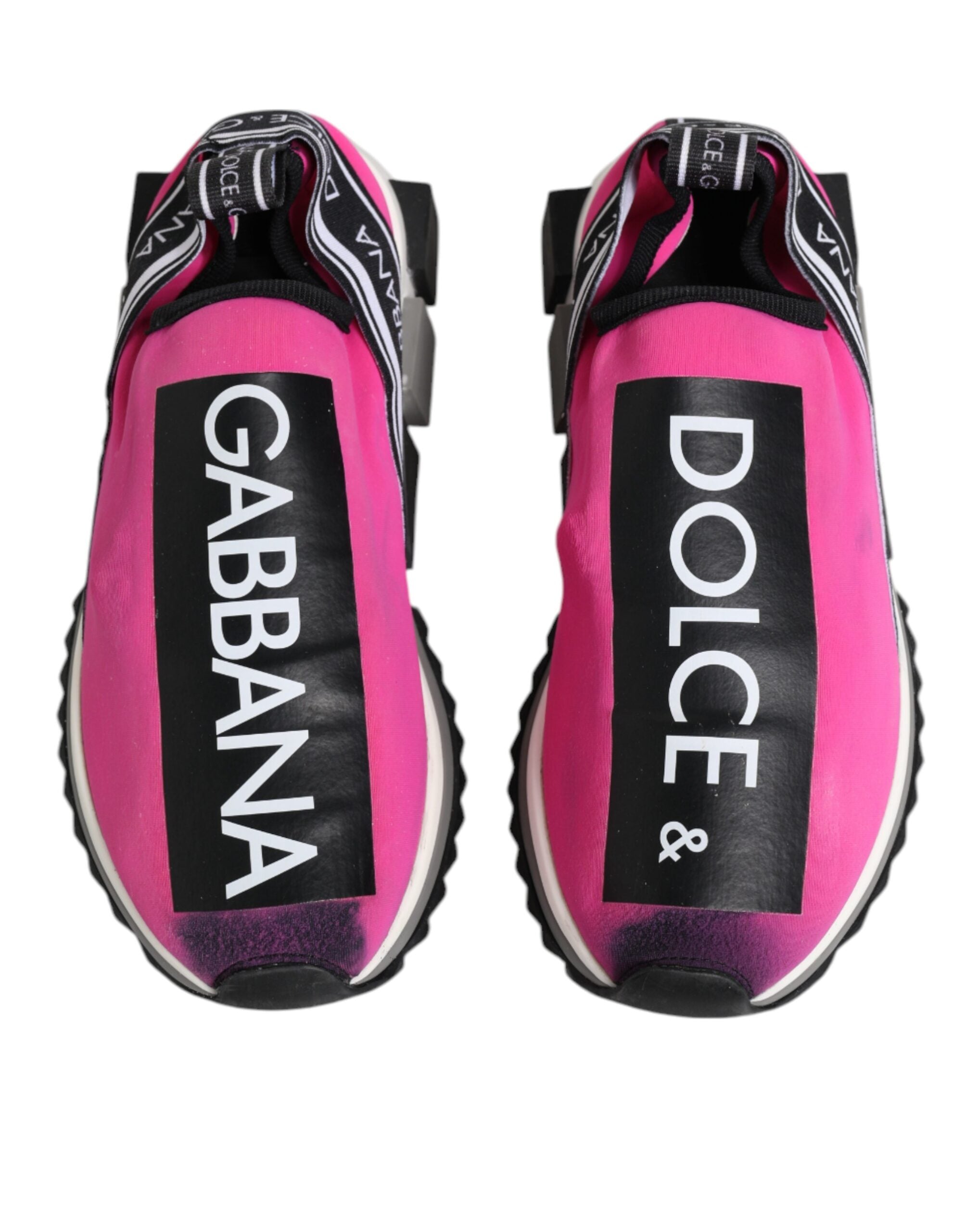 Dolce & Gabbana Fuchsia White Slip On Sorrento Sneakers Women's Shoes (Pre-Owned)