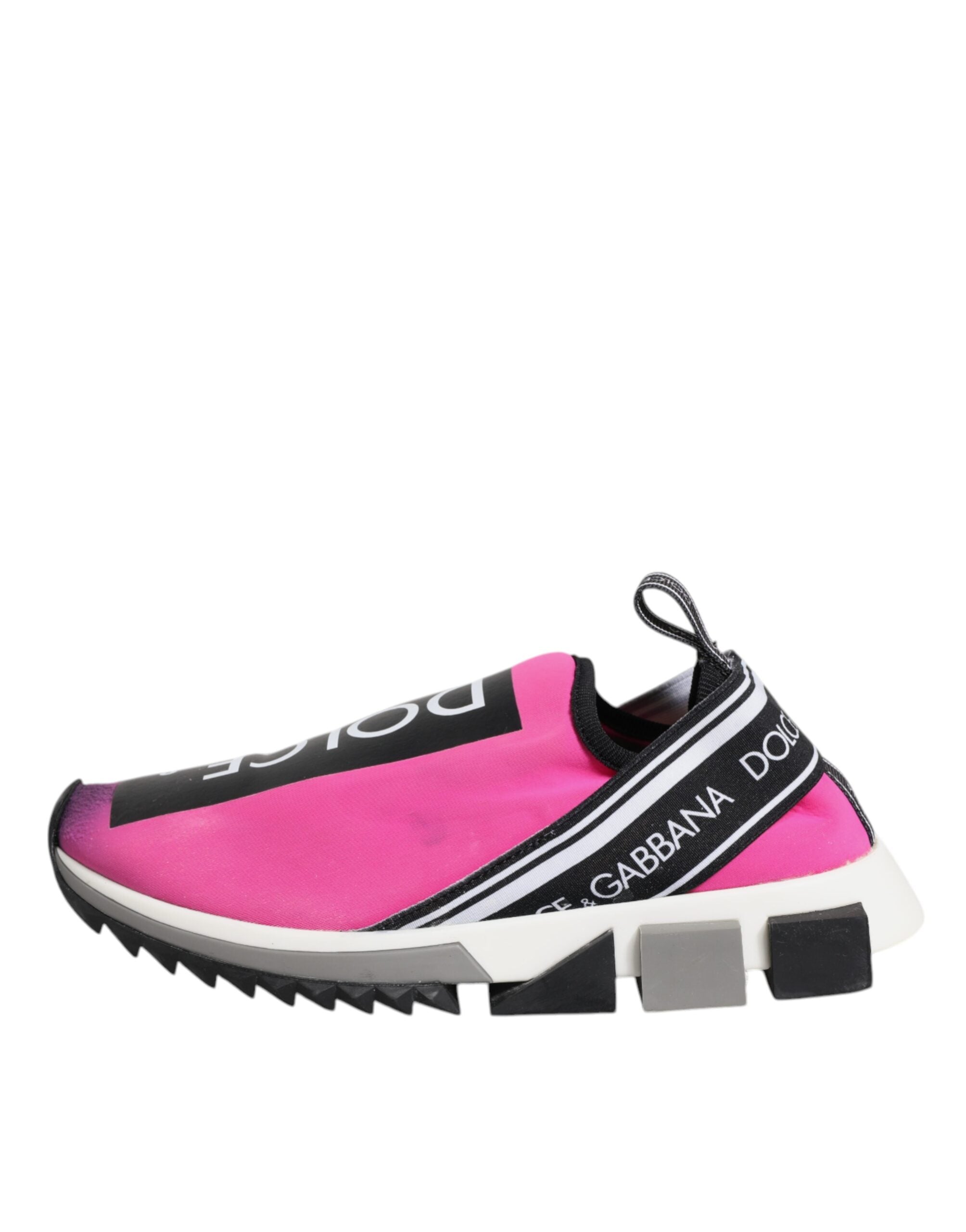Dolce & Gabbana Fuchsia White Slip On Sorrento Sneakers Women's Shoes (Pre-Owned)