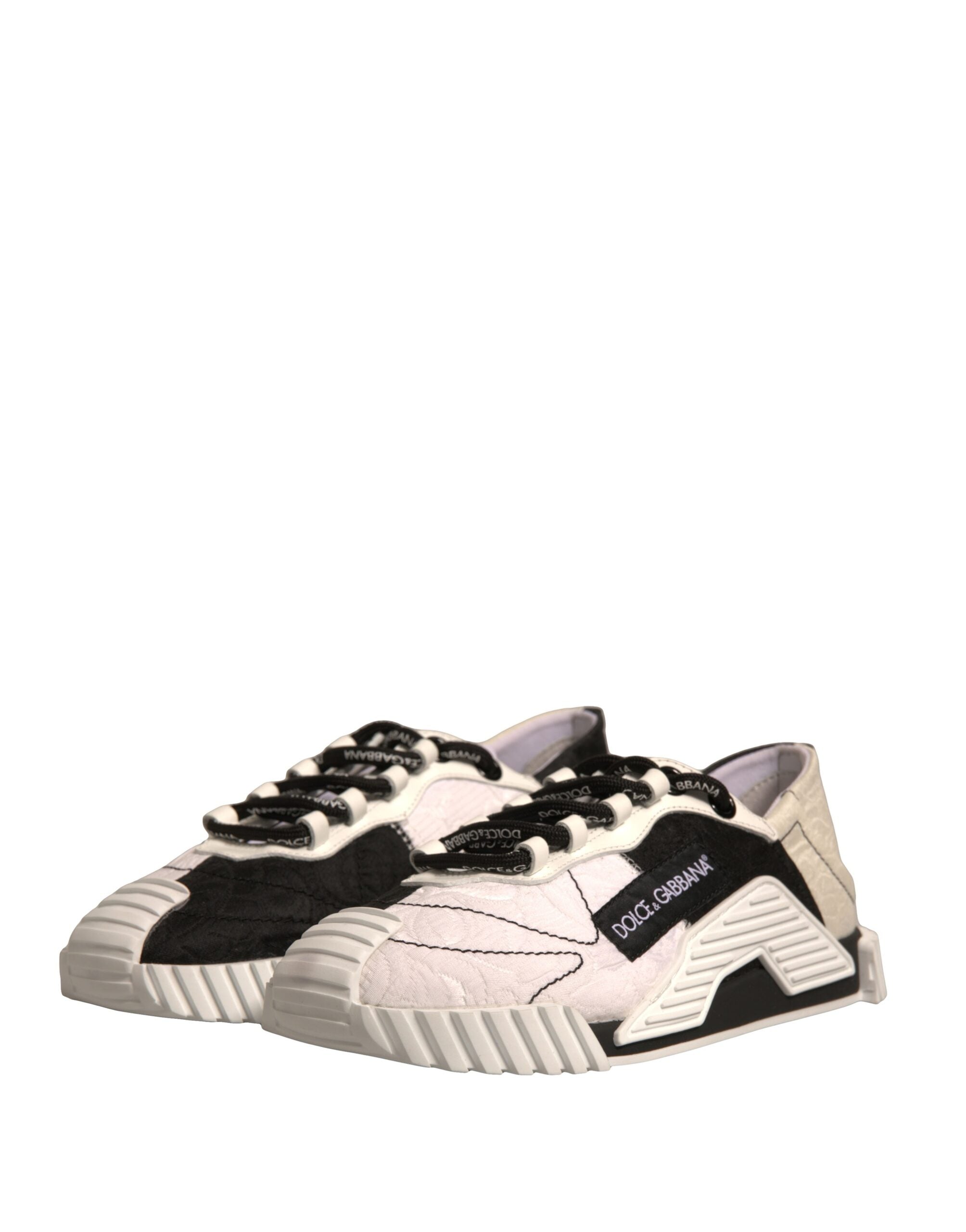 Dolce & Gabbana White Black NS1 Low Top Sports Sneakers Women's Shoes (Pre-Owned)