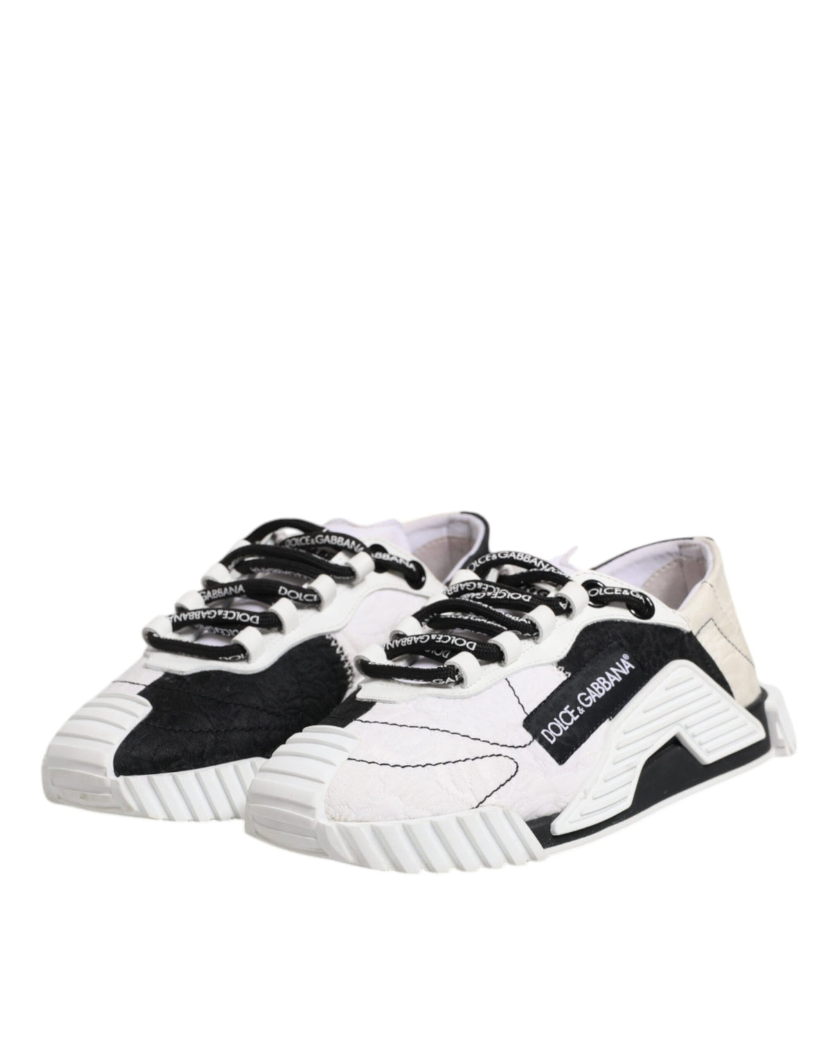 Dolce & Gabbana White Black NS1 Low Top Sneakers Women's Shoes (Pre-Owned)