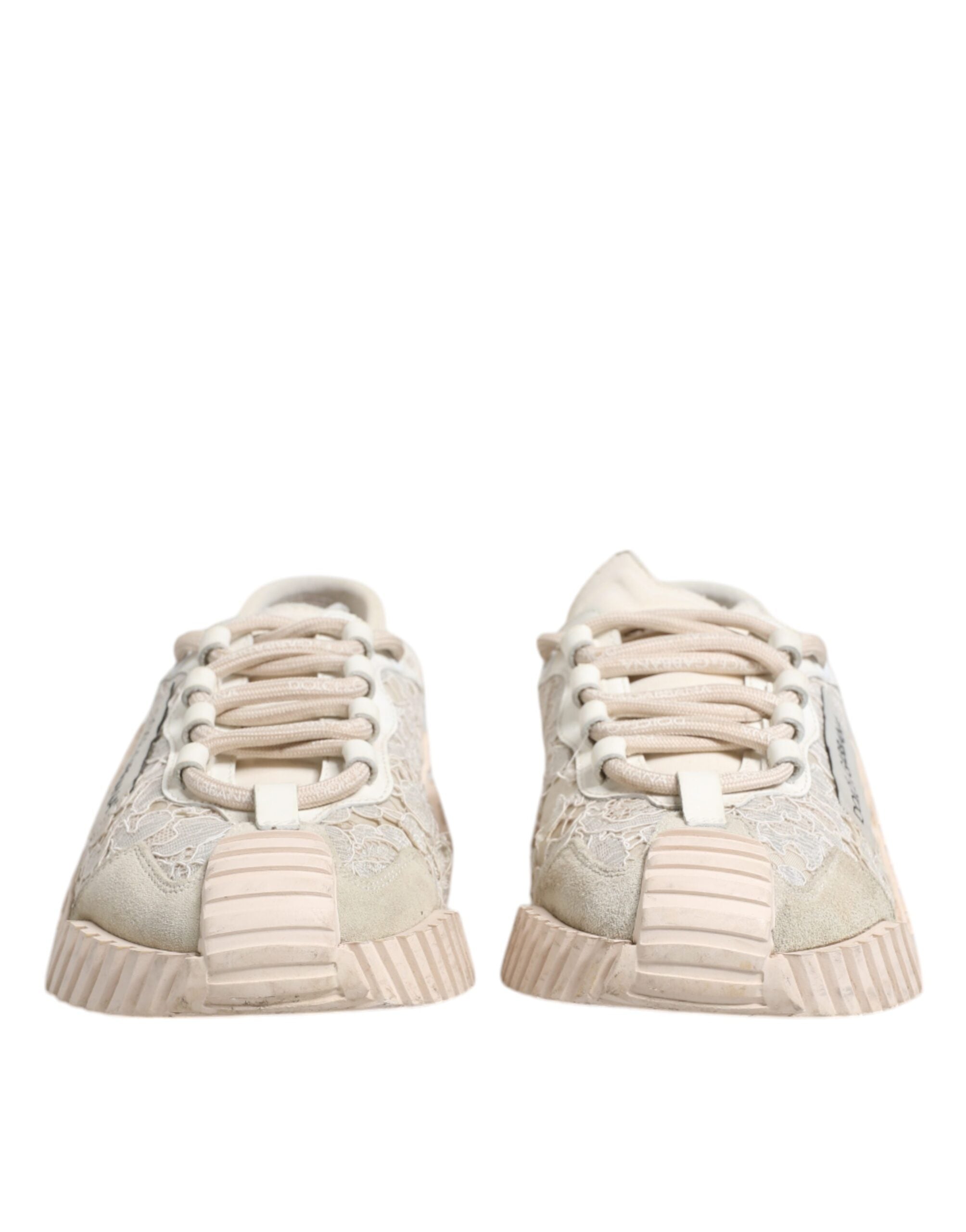 Dolce & Gabbana White Lace NS1 Low Top Sneaker Sports Women's Shoes (Pre-Owned)