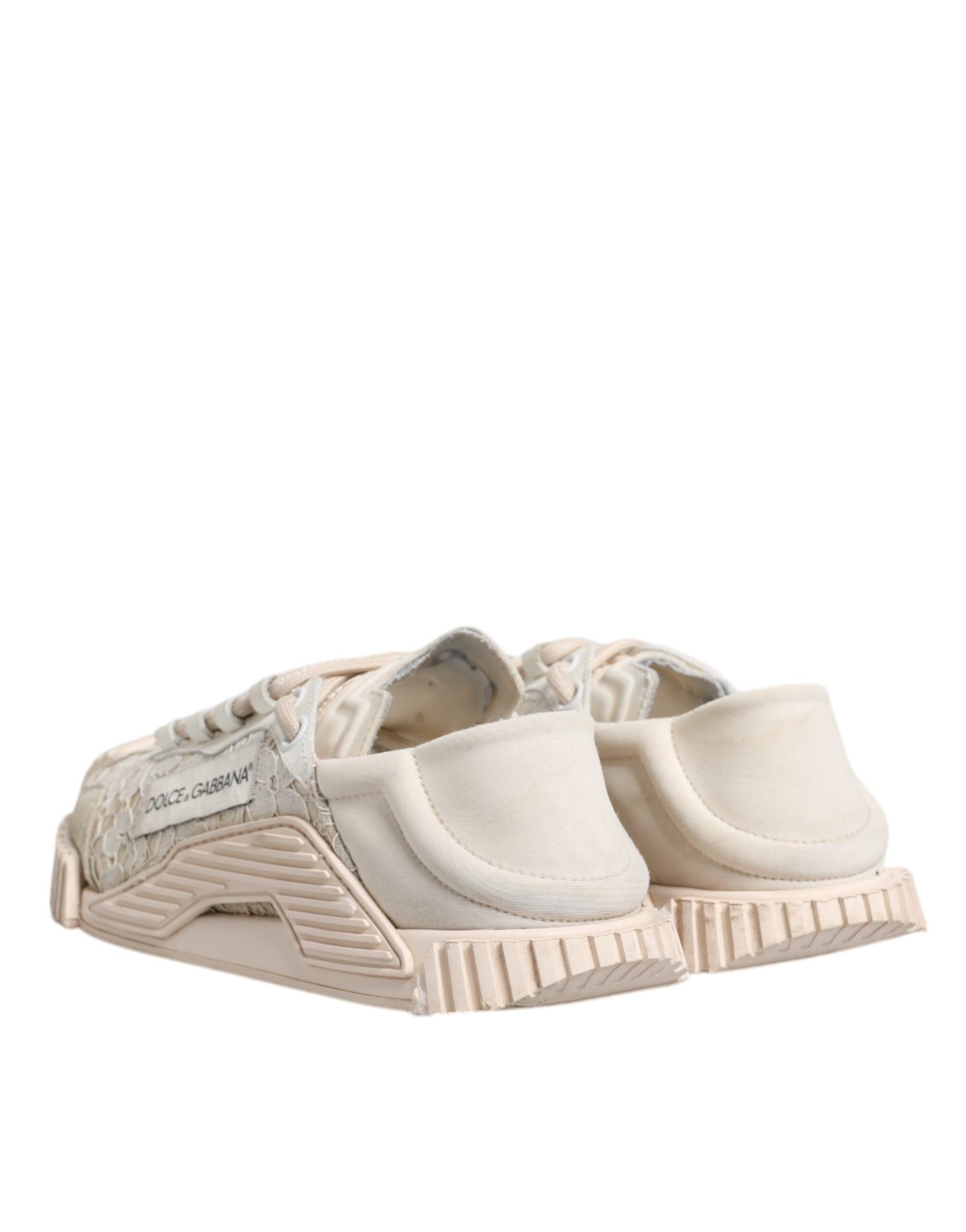 Dolce & Gabbana White Lace NS1 Low Top Sneaker Sports Women's Shoes (Pre-Owned)
