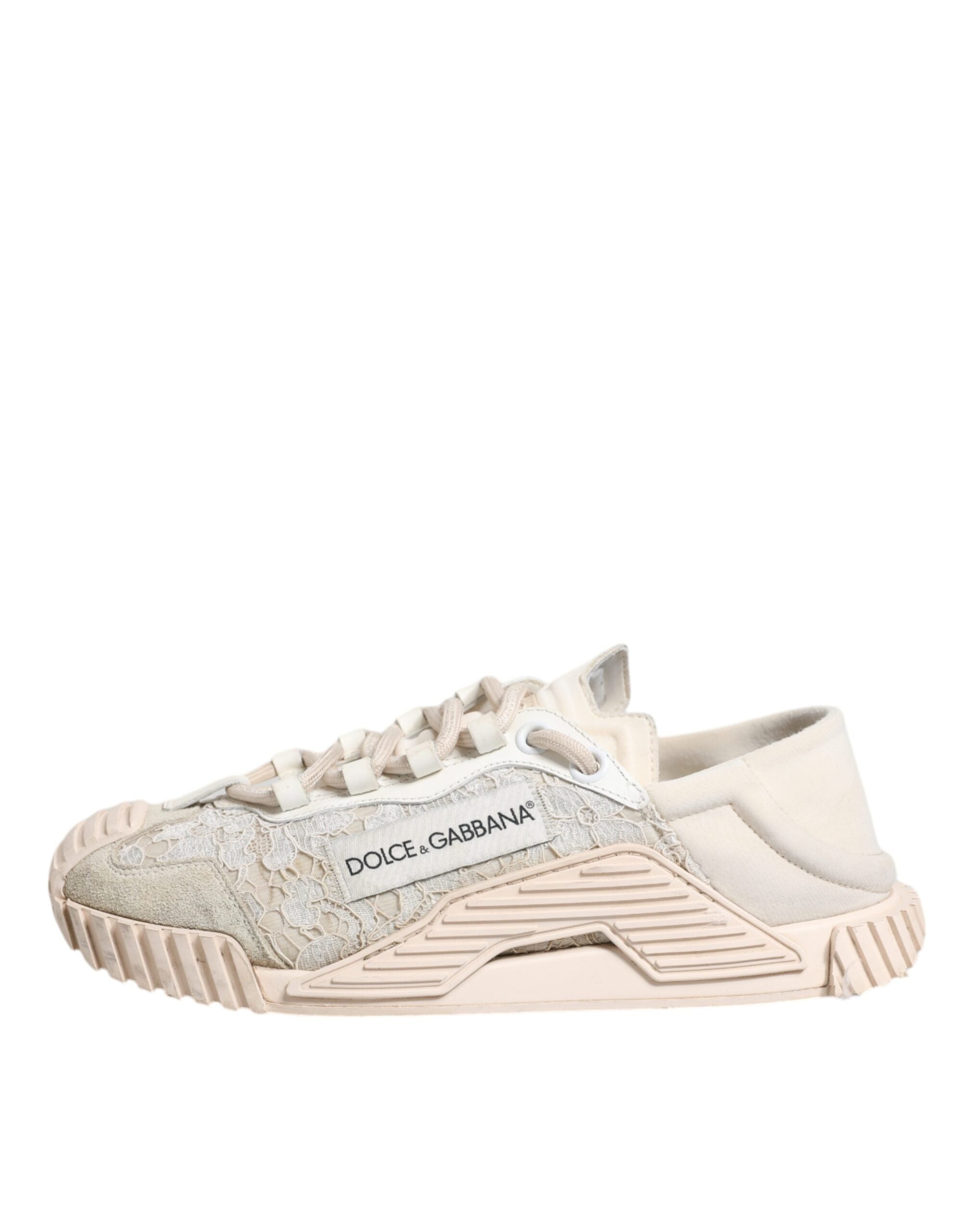 Dolce & Gabbana White Lace NS1 Low Top Sneaker Sports Women's Shoes (Pre-Owned)