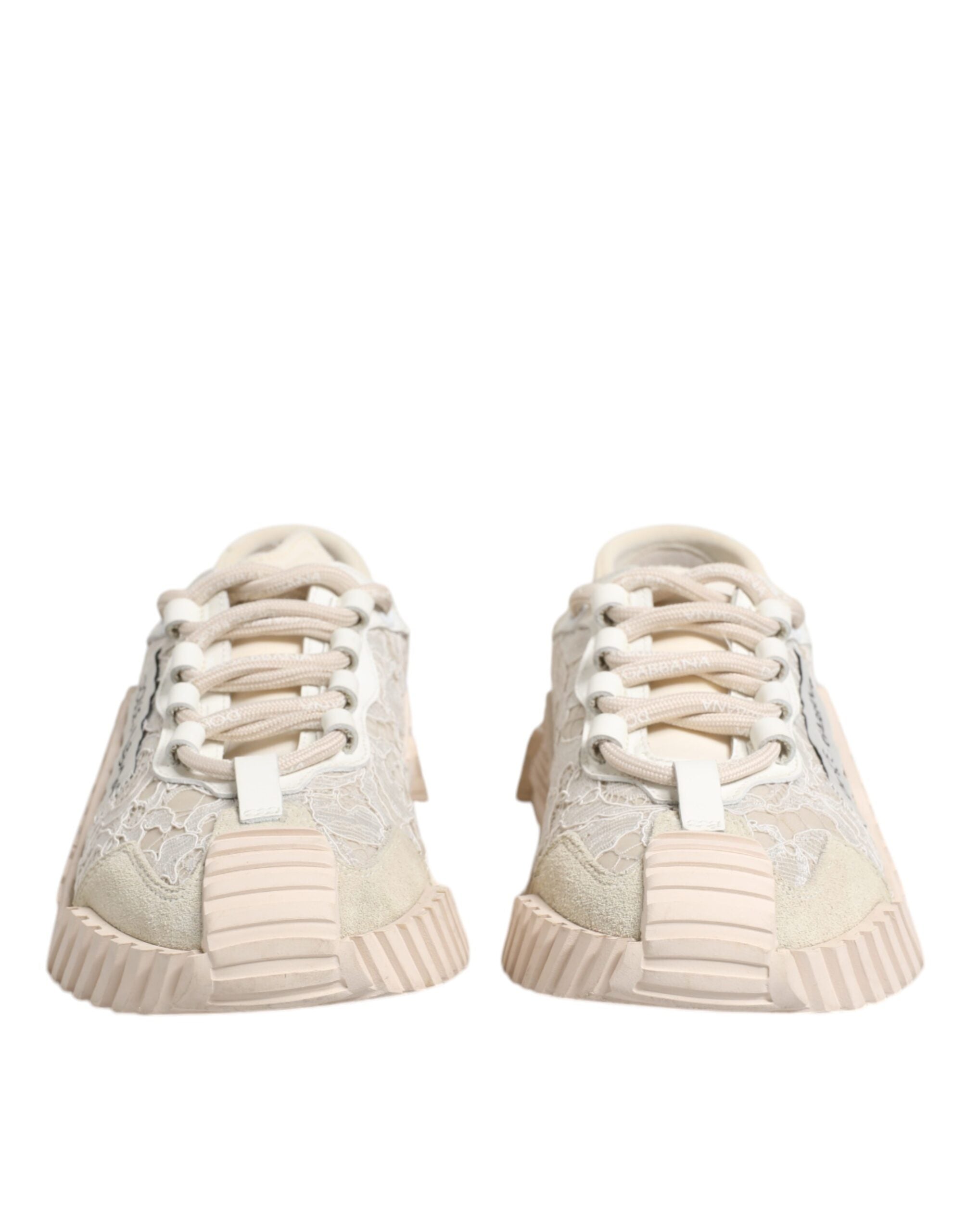 Dolce & Gabbana White Lace NS1 Low Top Sneaker Sports Women's Shoes (Pre-Owned)