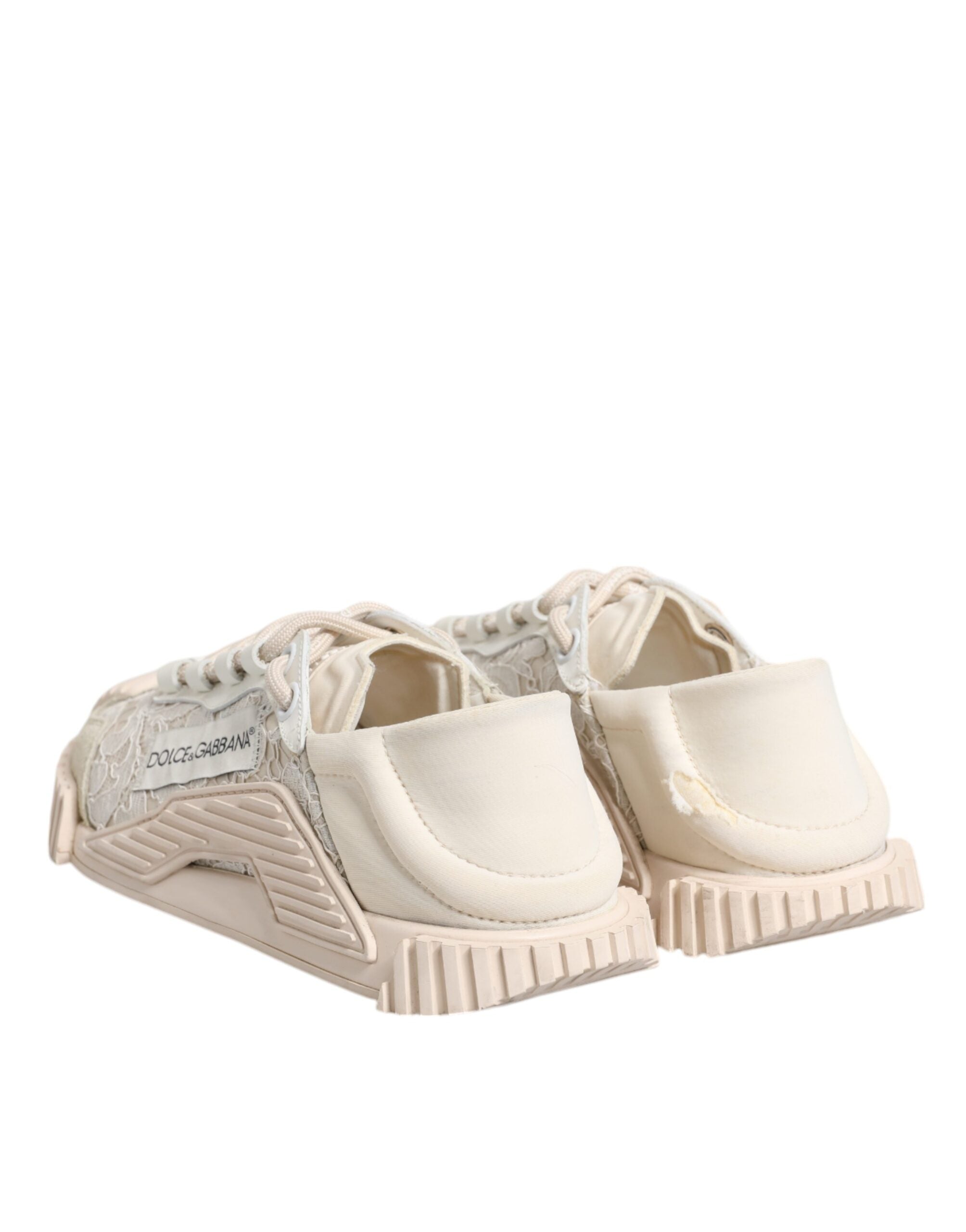 Dolce & Gabbana White Lace NS1 Low Top Sneaker Sports Women's Shoes (Pre-Owned)