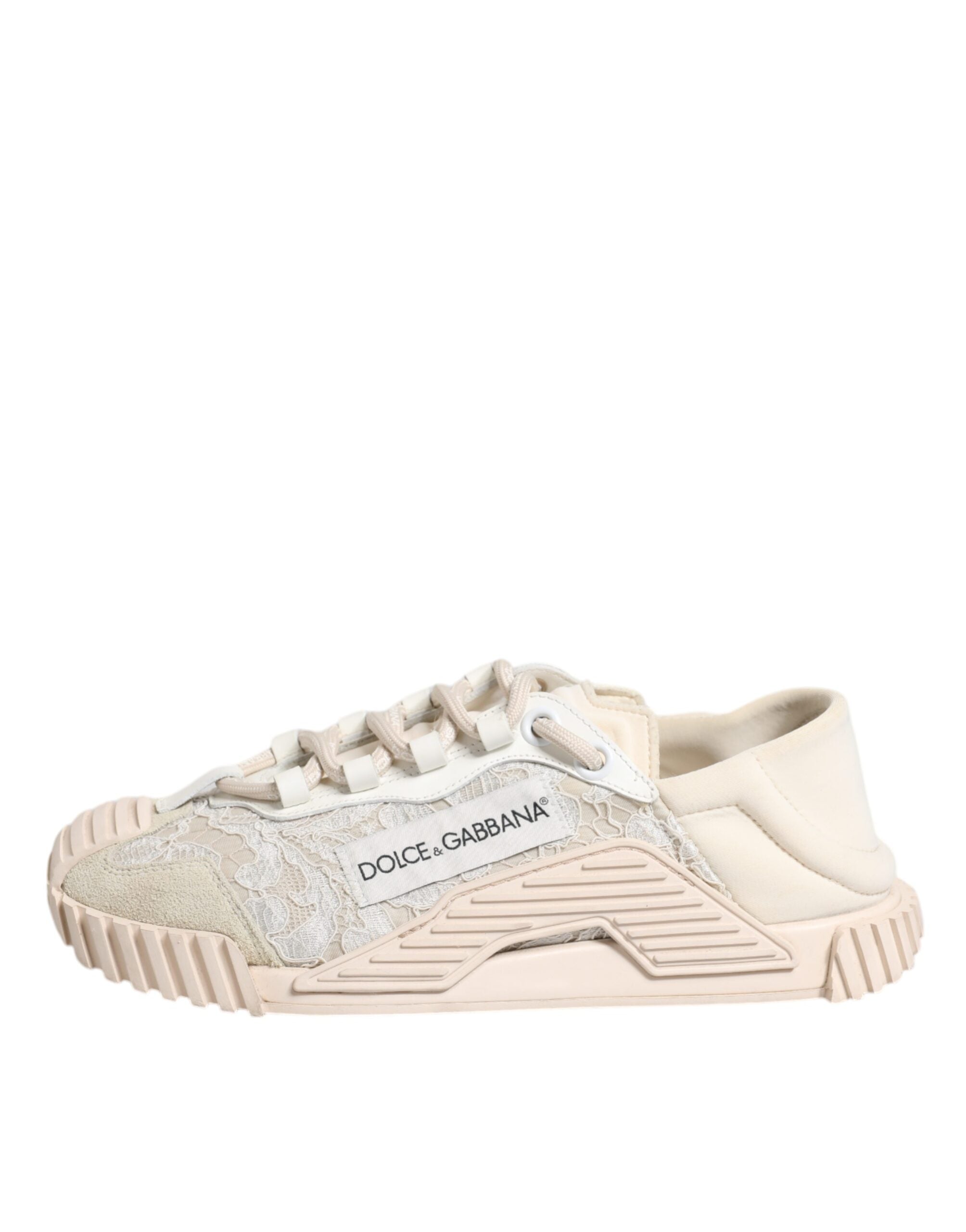Dolce & Gabbana White Lace NS1 Low Top Sneaker Sports Women's Shoes (Pre-Owned)