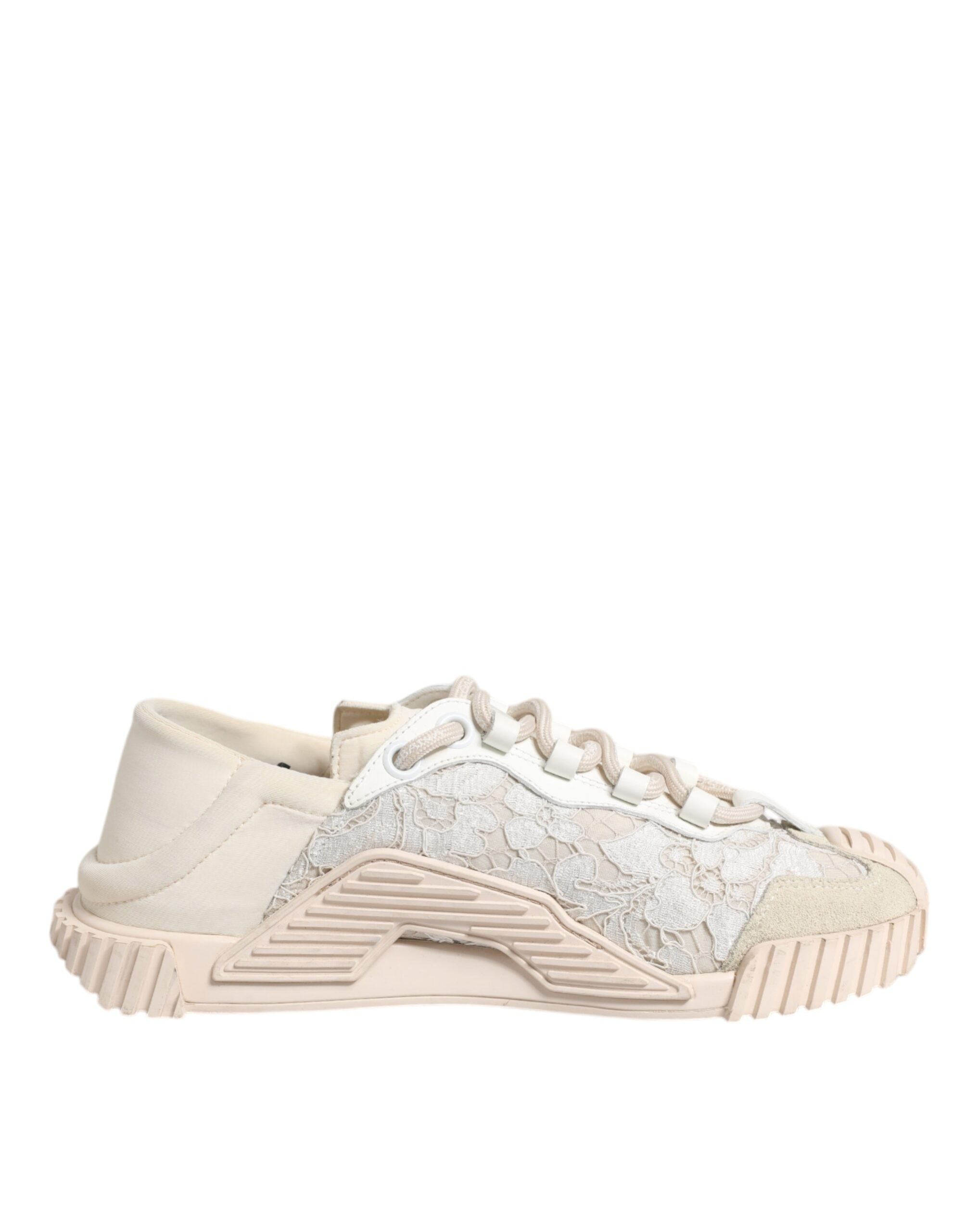 Dolce & Gabbana White Lace NS1 Low Top Sneaker Sports Women's Shoes (Pre-Owned)