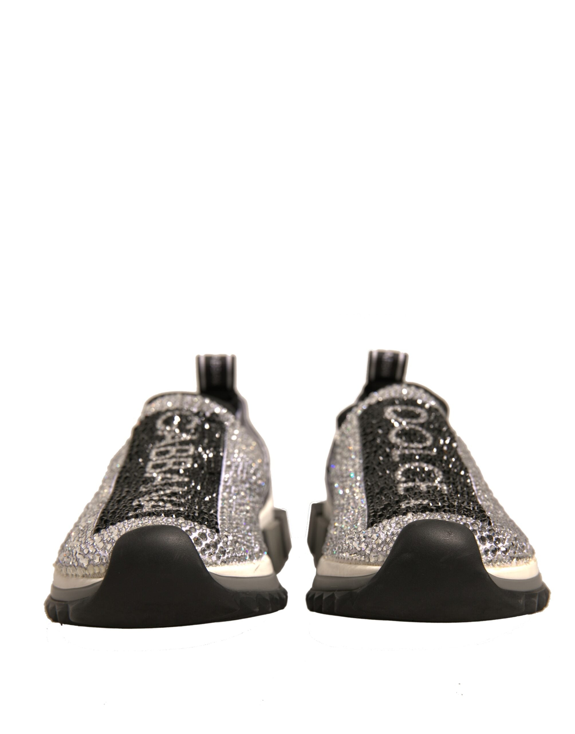 Dolce & Gabbana Silver Rhinestones Sorrento Sneakers Women's Shoes (Pre-Owned)