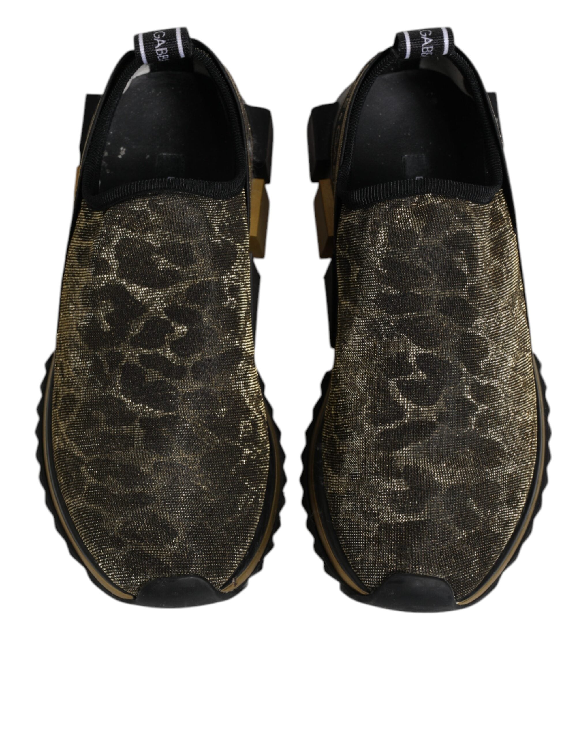 Dolce & Gabbana Gold Glitter Leopard Sorrento Sneakers Women's Shoes (Pre-Owned)