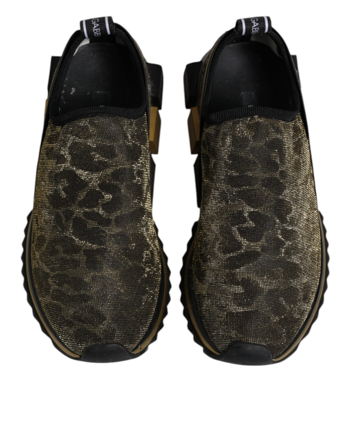 Dolce & Gabbana Gold Glitter Leopard Sorrento Sneakers Women's Shoes (Pre-Owned)