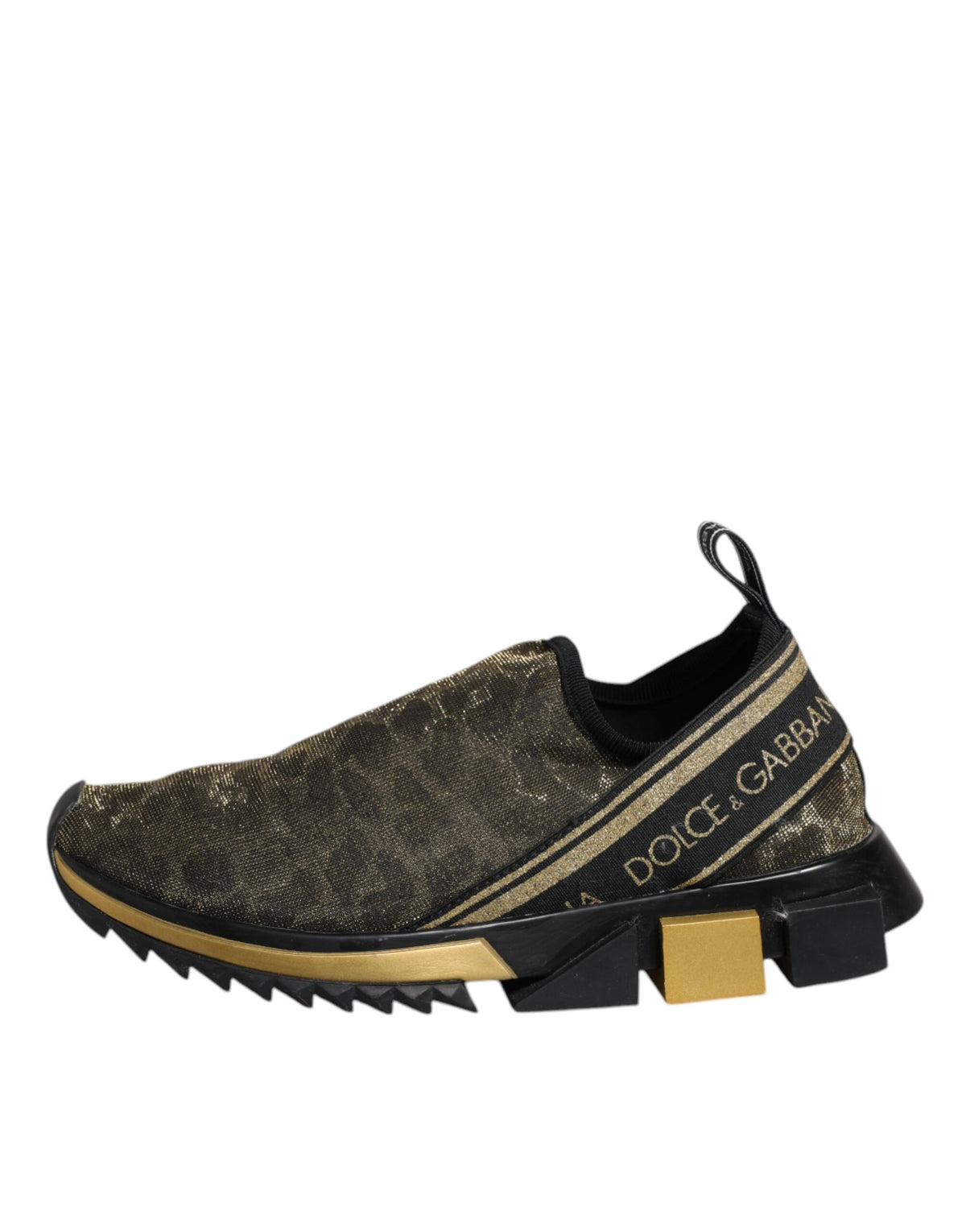 Dolce & Gabbana Gold Glitter Leopard Sorrento Sneakers Women's Shoes (Pre-Owned)