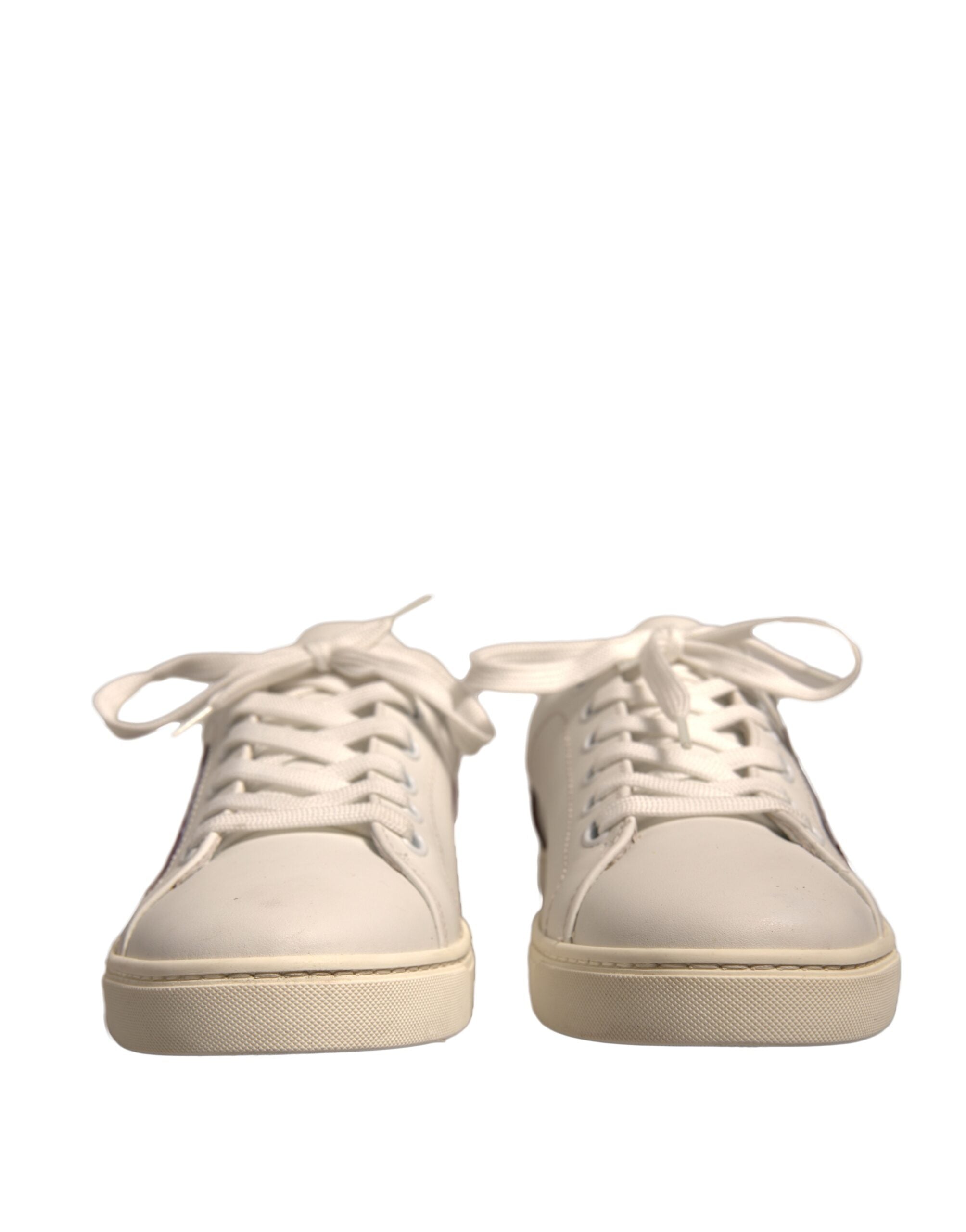 Dolce & Gabbana White Suede Leather Low Top Sneakers Women's Shoes (Pre-Owned)