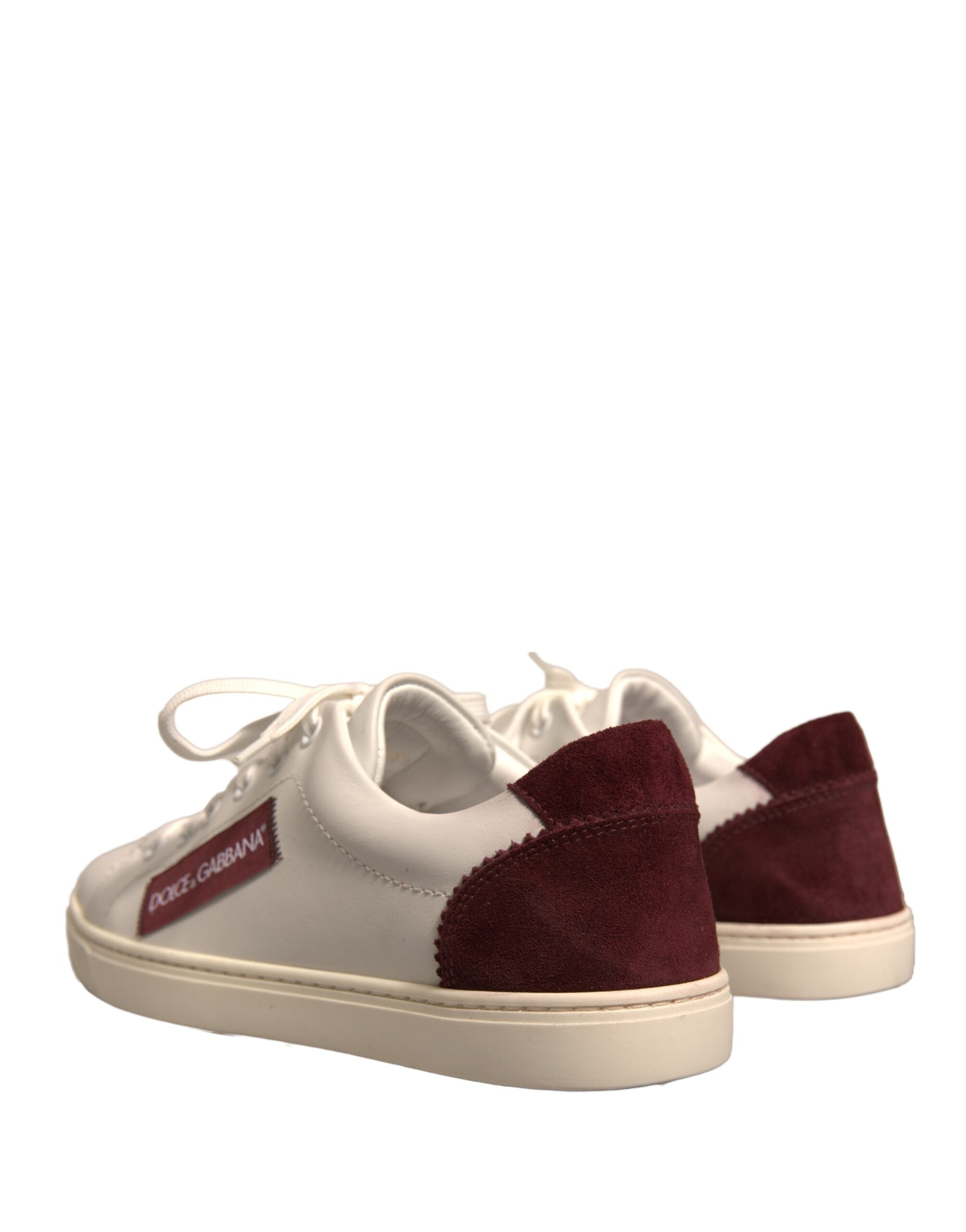 Dolce & Gabbana White Suede Leather Low Top Sneakers Women's Shoes (Pre-Owned)