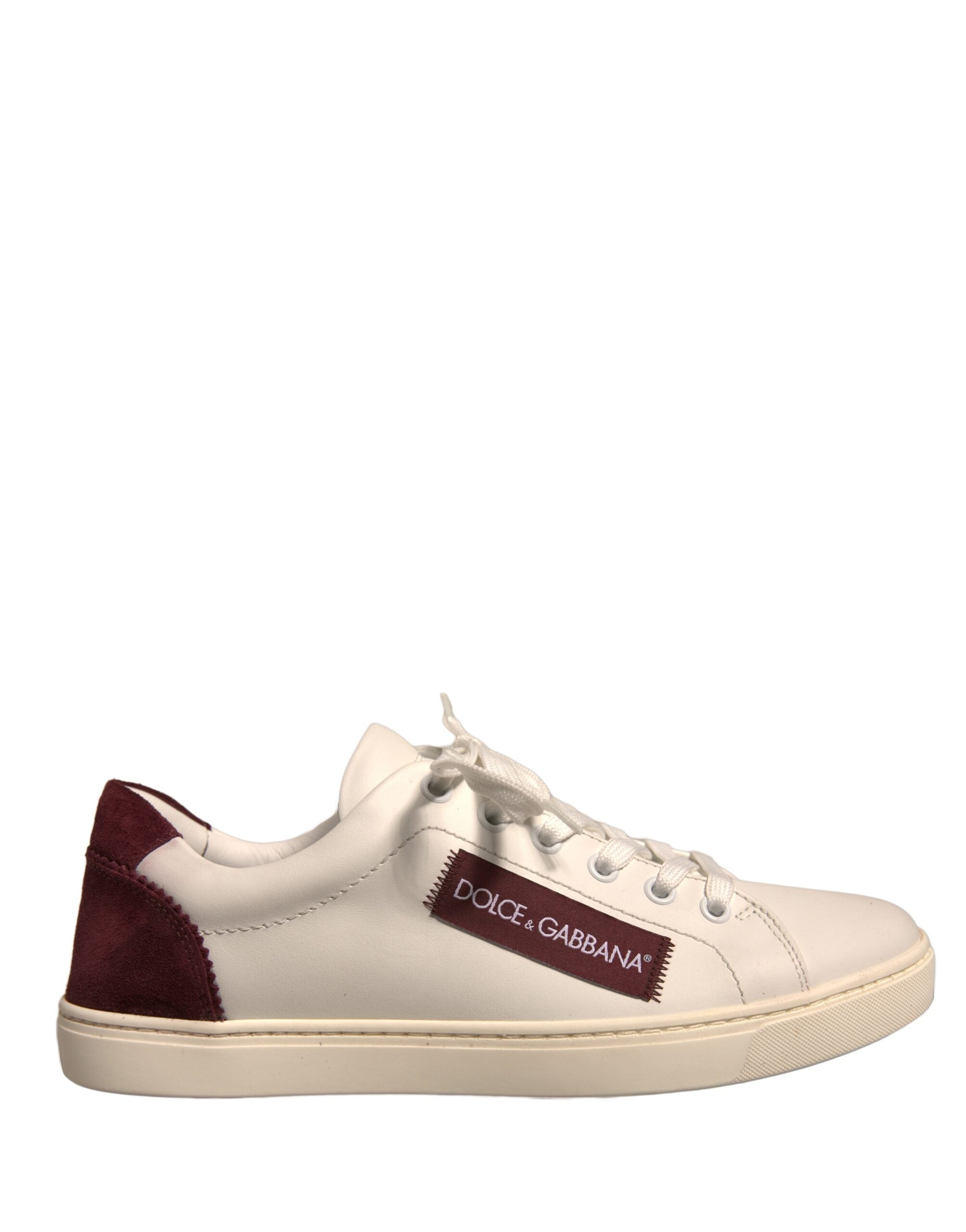 Dolce & Gabbana White Suede Leather Low Top Sneakers Women's Shoes (Pre-Owned)
