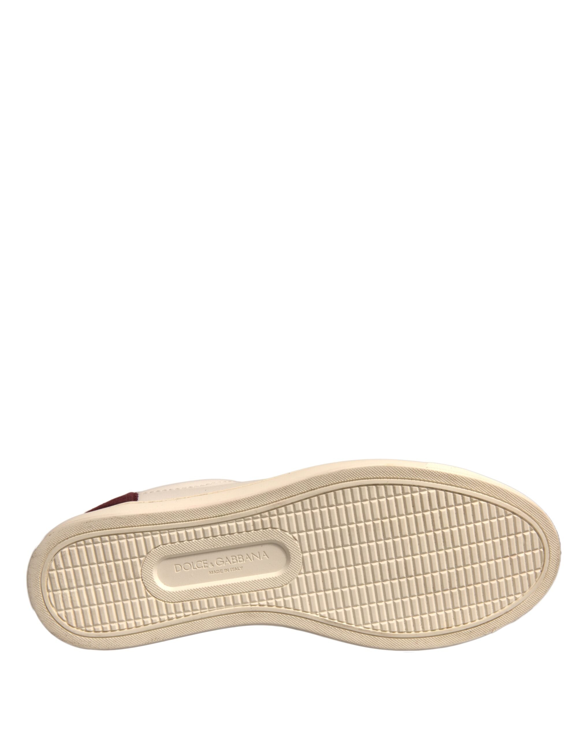 Dolce & Gabbana White Suede Leather Low Top Sneakers Women's Shoes (Pre-Owned)