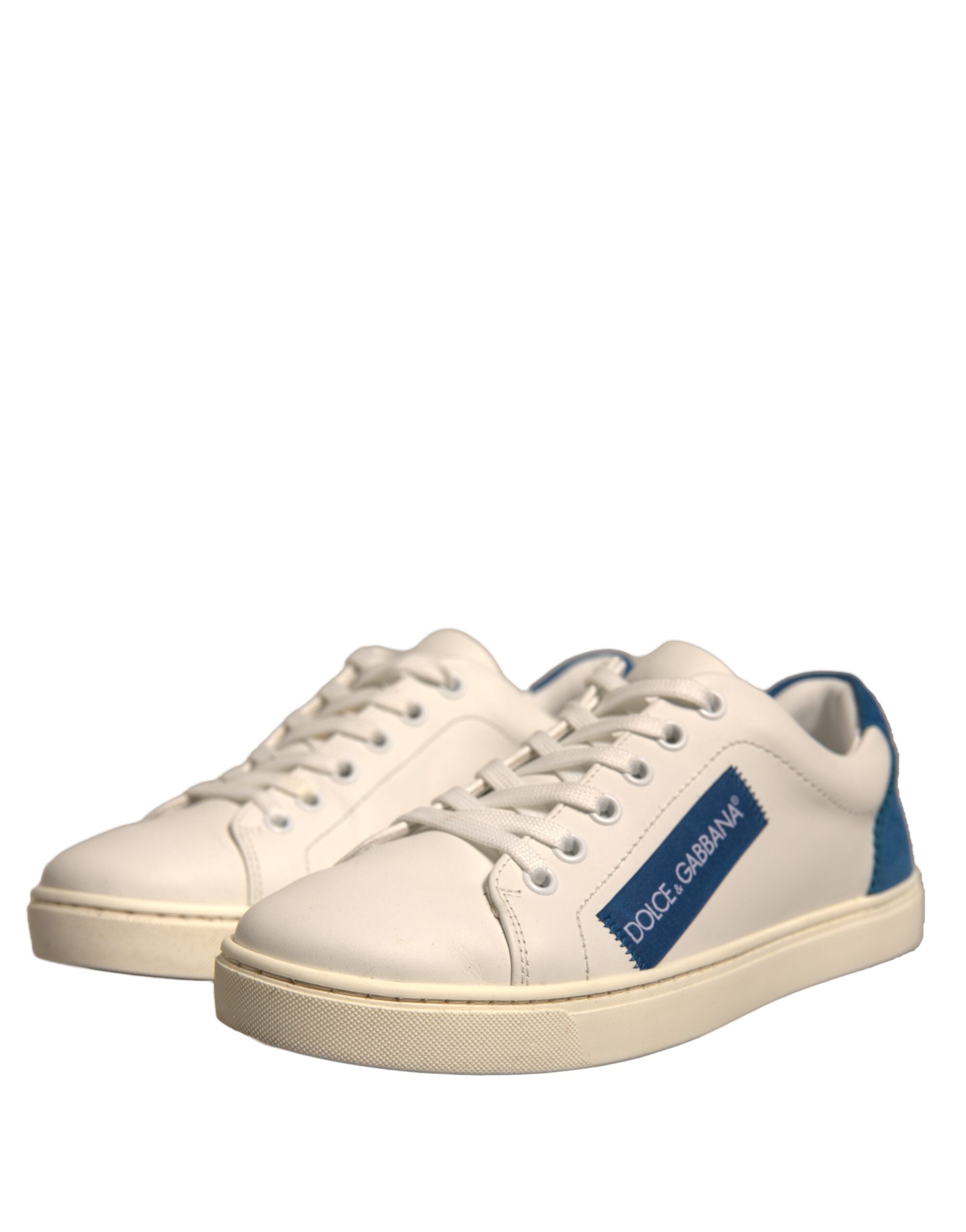 Dolce & Gabbana White Suede Leather Low Top Sneakers Women's Shoes (Pre-Owned)
