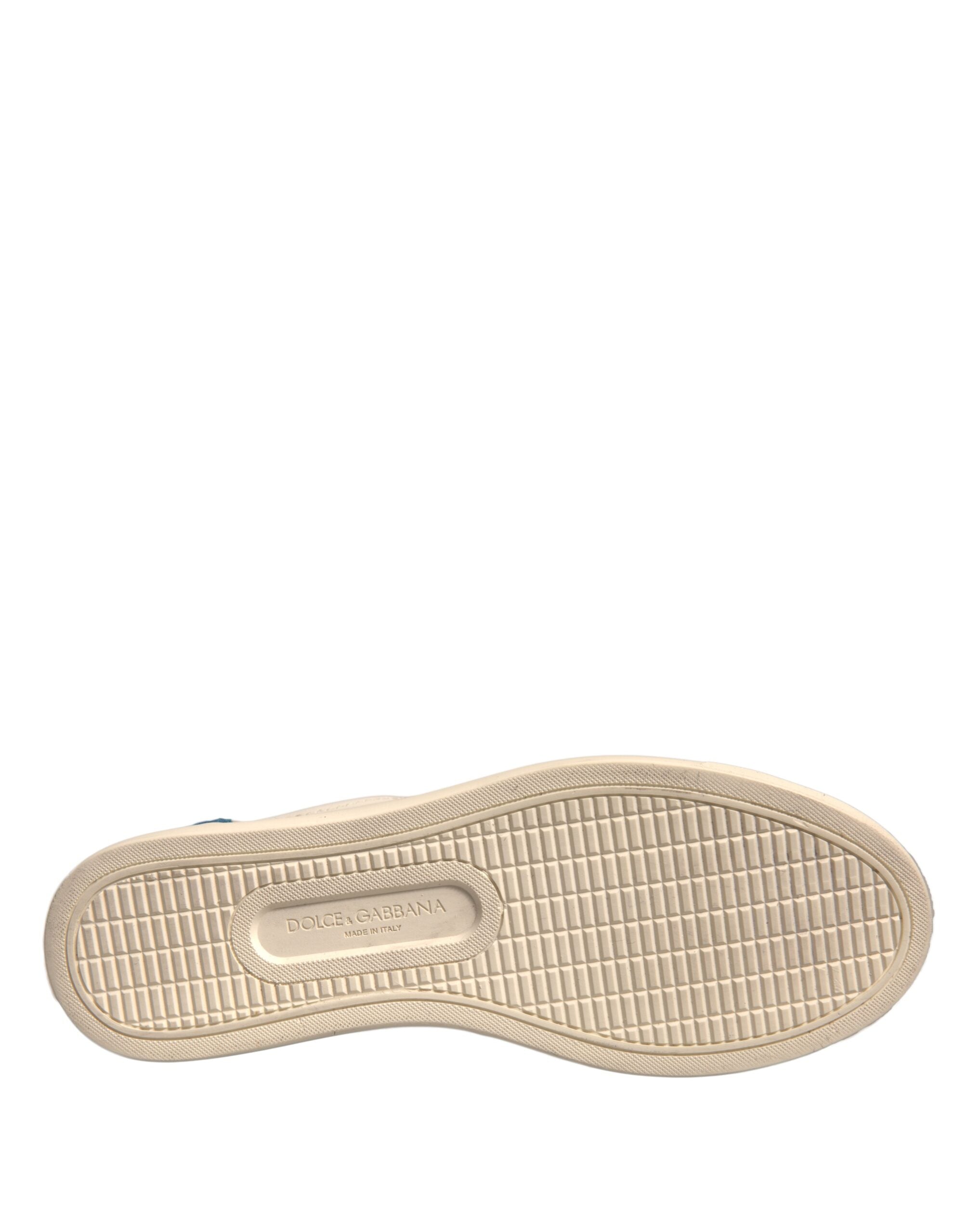 Dolce & Gabbana White Suede Leather Low Top Sneakers Women's Shoes (Pre-Owned)