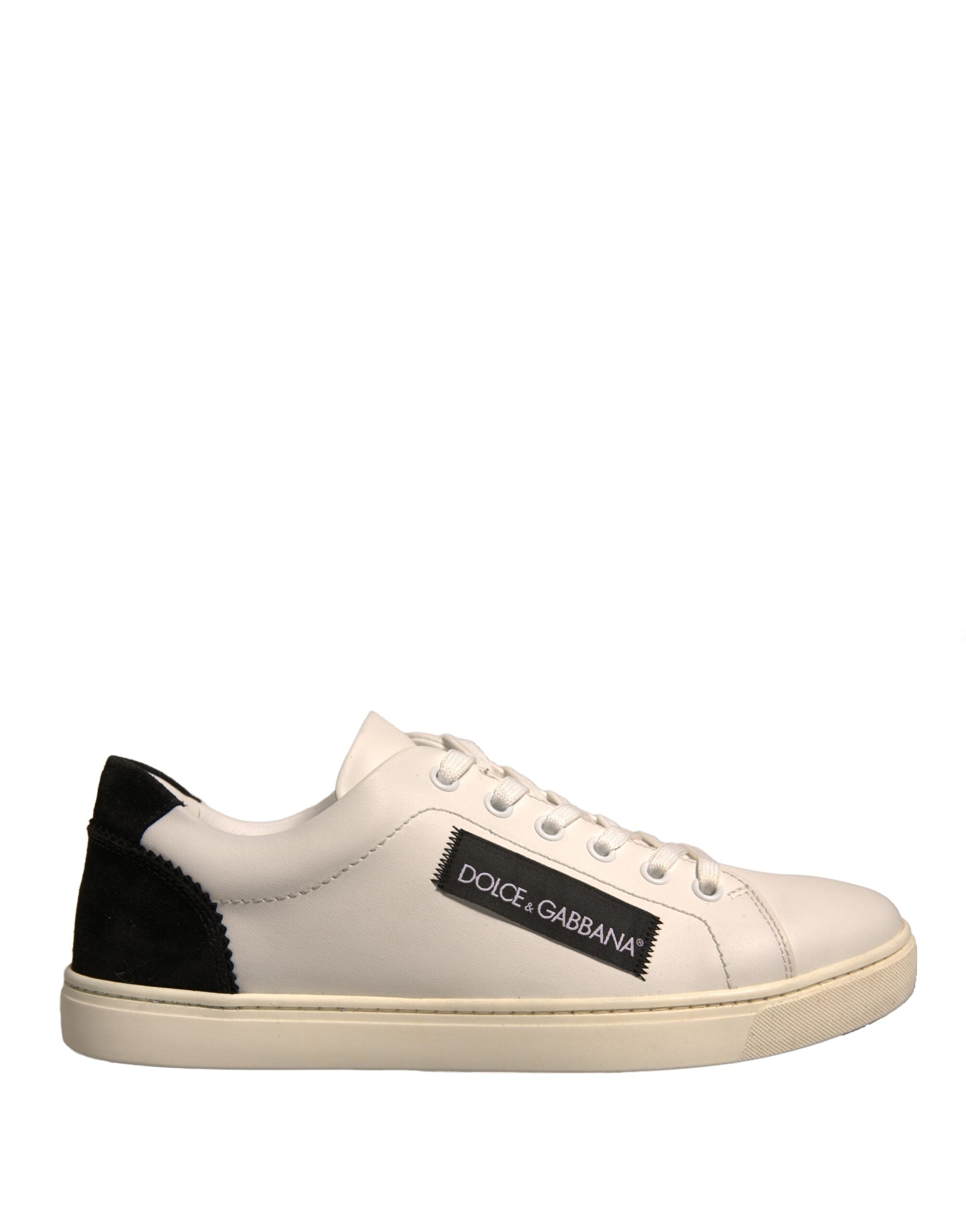Dolce & Gabbana White Suede Leather Low Top Sneakers Women's Shoes (Pre-Owned)