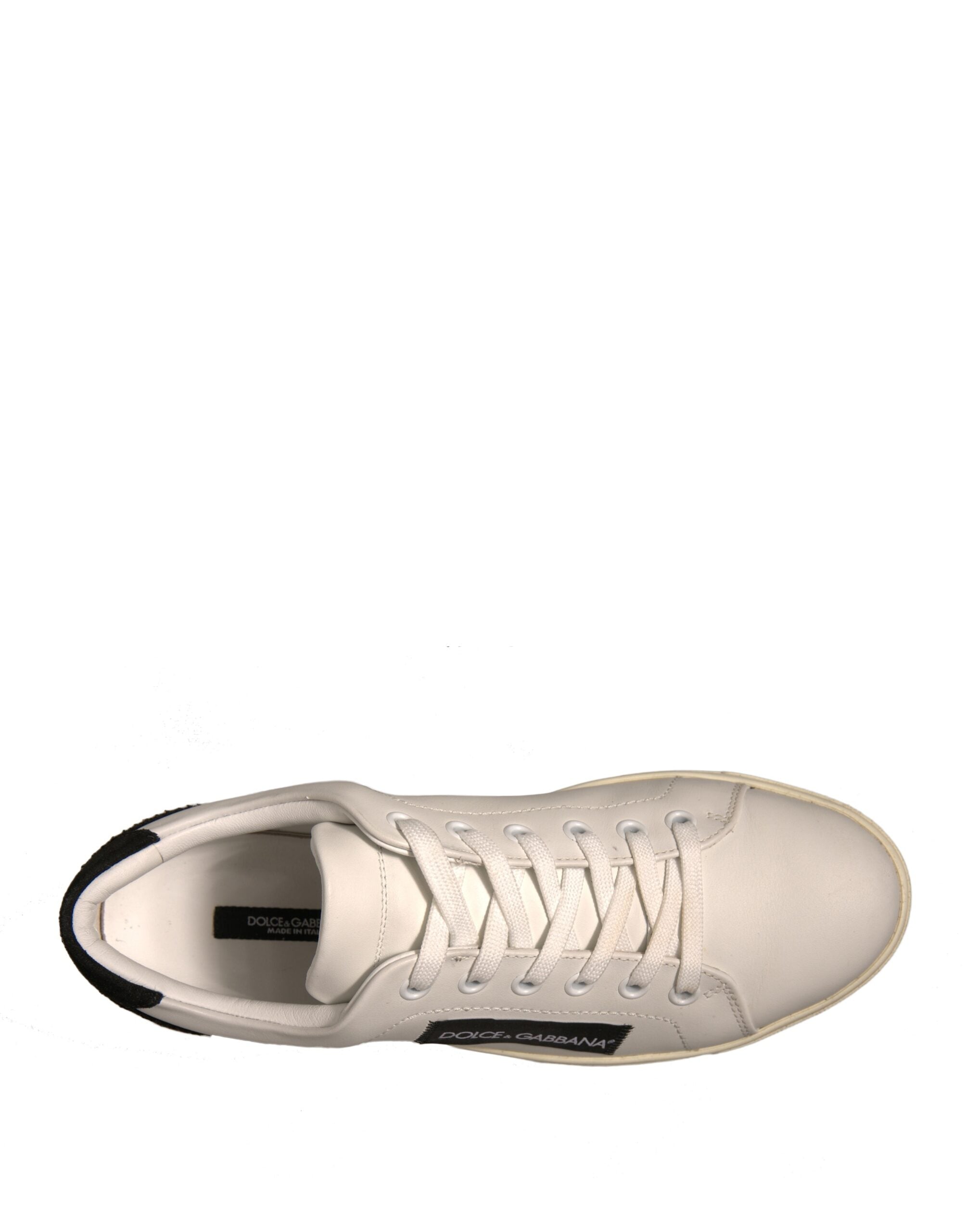 Dolce & Gabbana White Suede Leather Low Top Sneakers Women's Shoes (Pre-Owned)