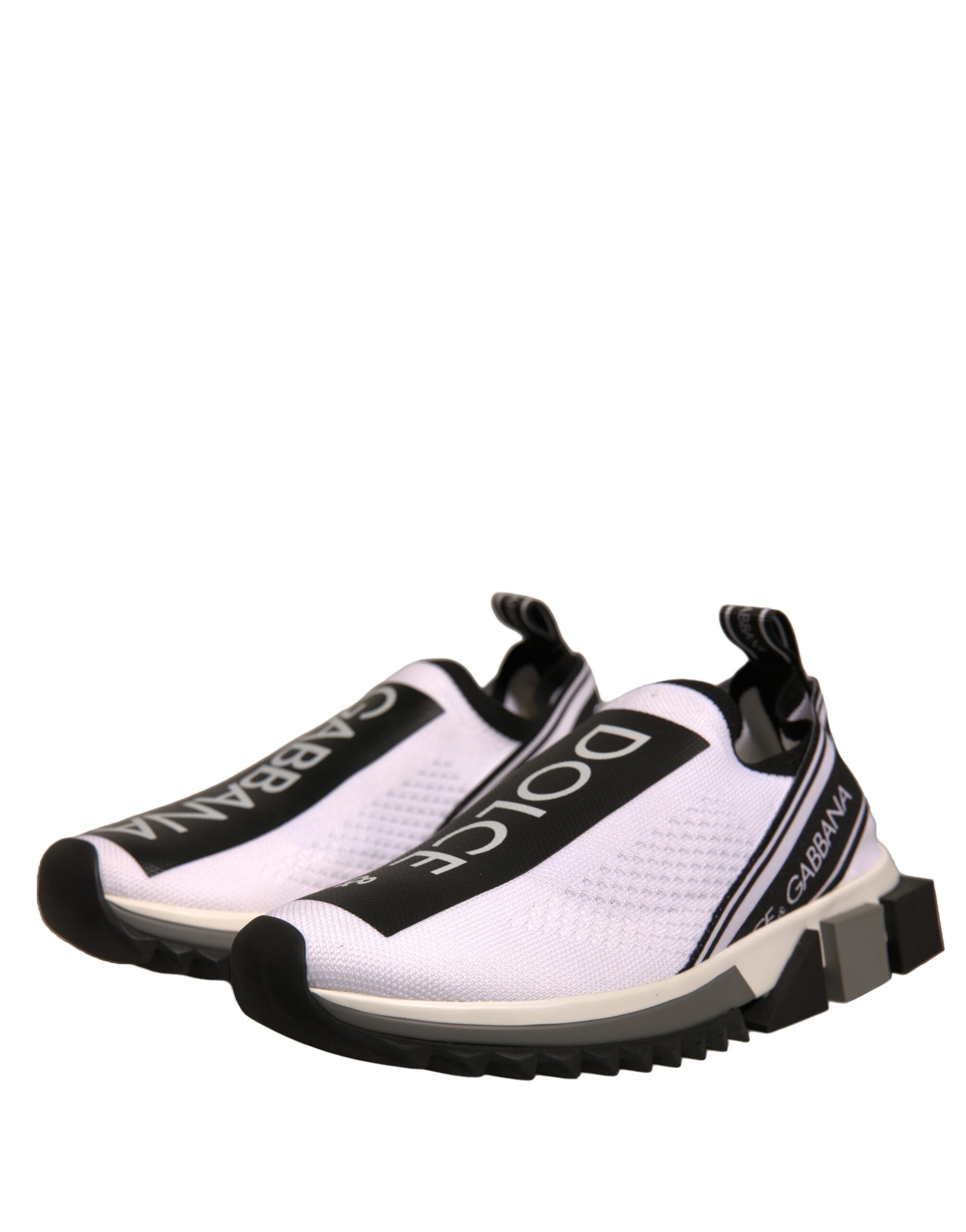 Dolce & Gabbana White Black Slip On Sorrento Sneakers Women's Shoes (Pre-Owned)