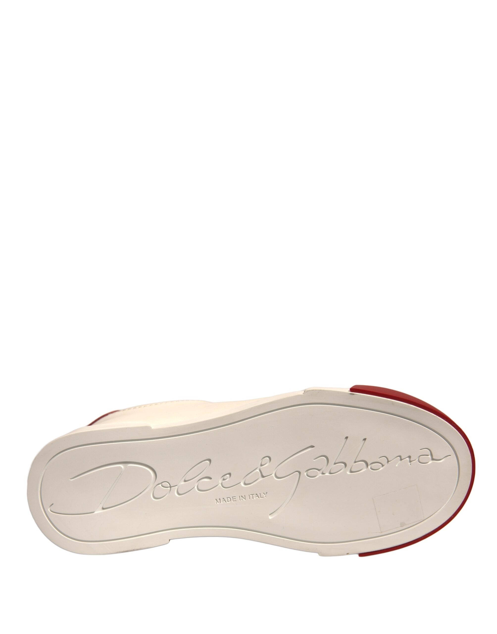Dolce & Gabbana Shoes White Leather Logo Portofino Women's Sneakers