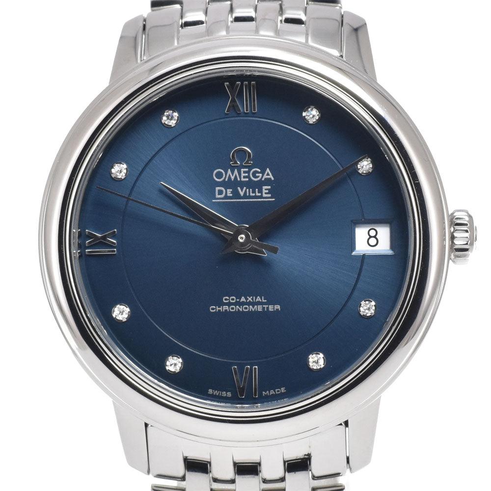 Omega De Ville Prestige Co-Axial Chronometer Automatic Stainless Steel With Diamond Markers Watch (Pre-Owned)