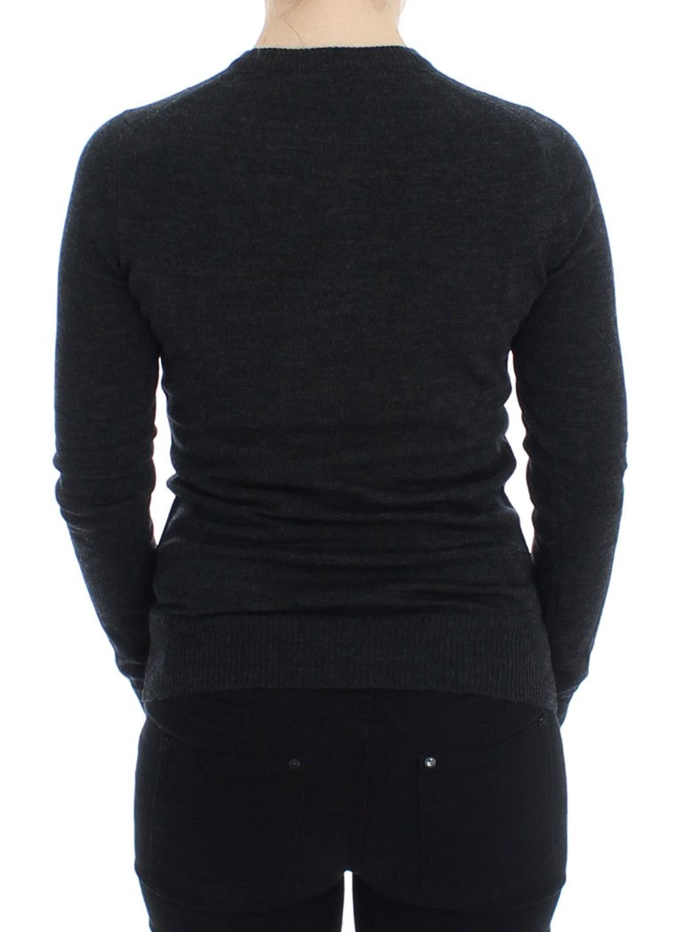 Dolce & Gabbana Gray Wool Button Cardigan Women's Sweater