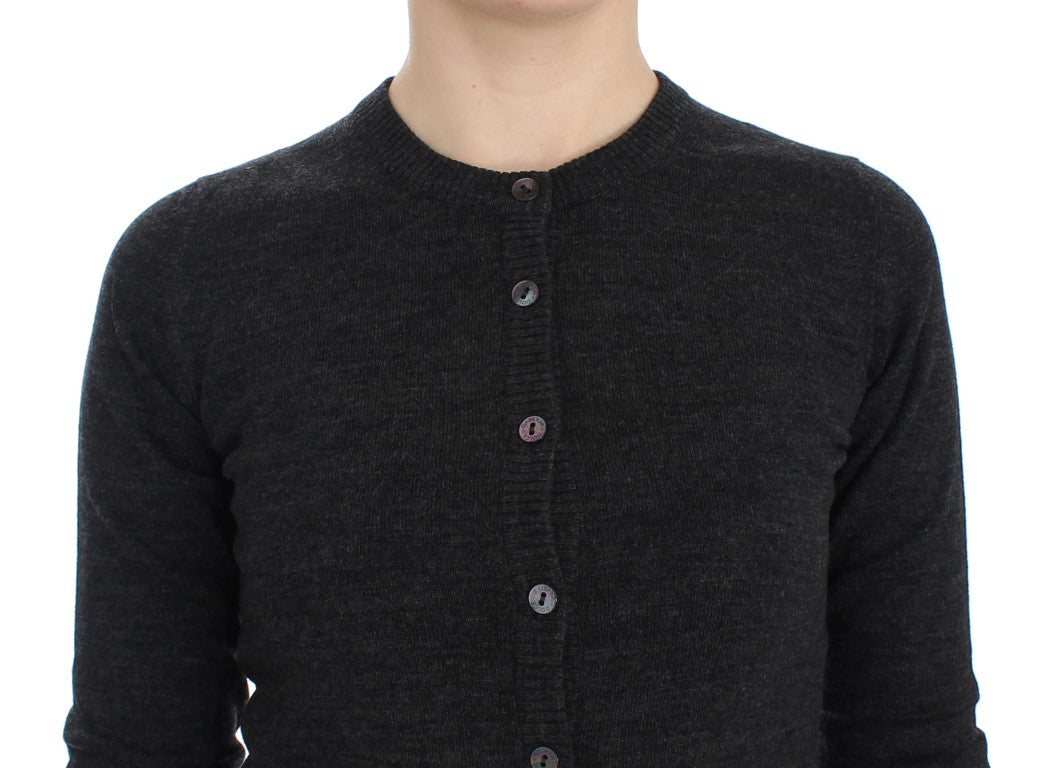 Dolce & Gabbana Gray Wool Button Cardigan Women's Sweater