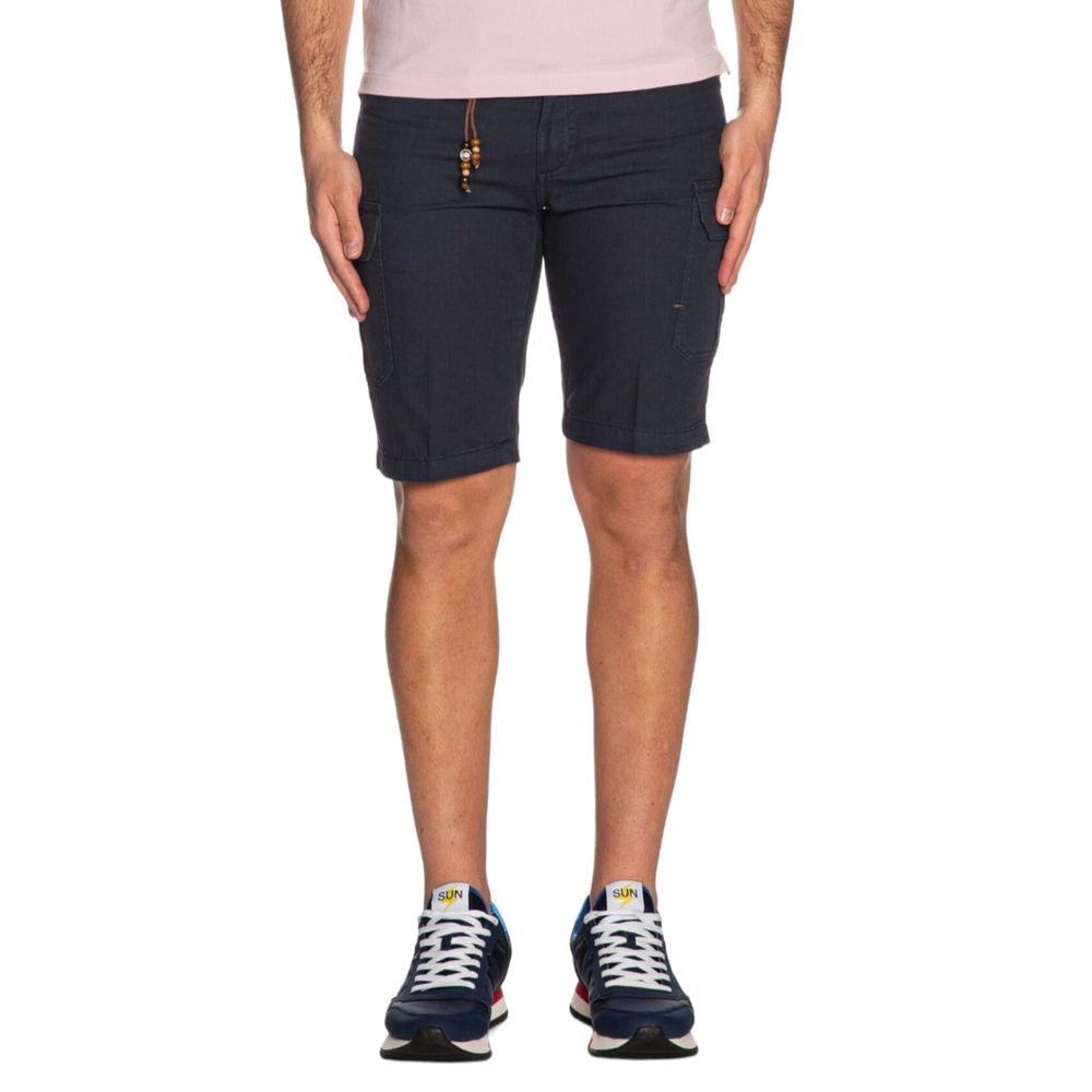 Yes Zee Blue Cotton Men Bermuda Men's Shorts