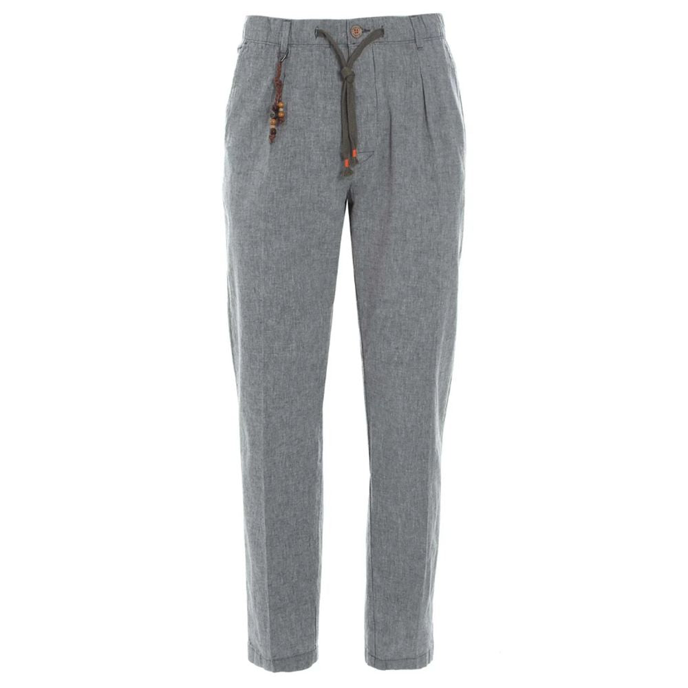 Yes Zee Gray Linen Men Men's Trouser