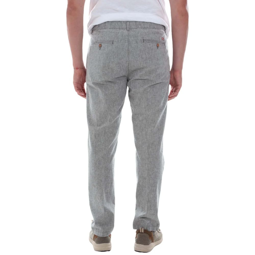 Yes Zee Gray Linen Men Men's Trouser