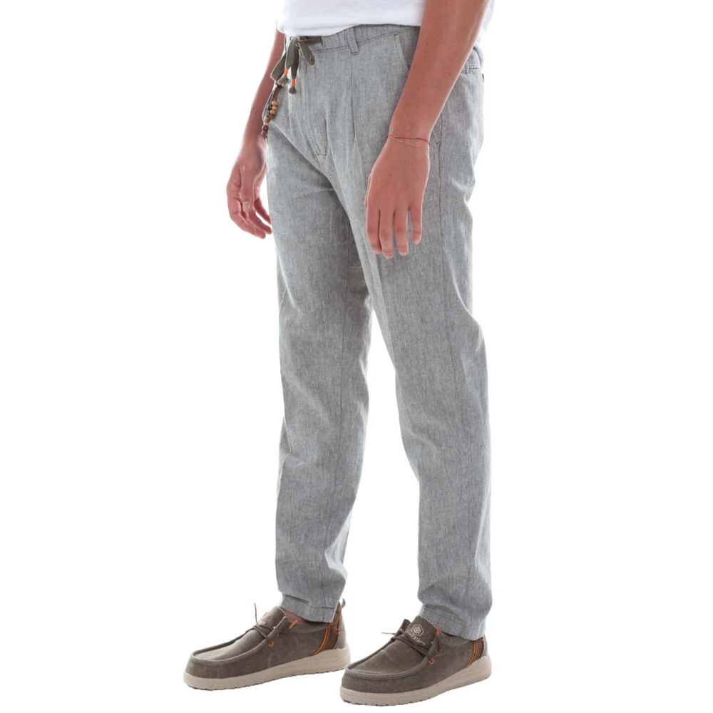 Yes Zee Gray Linen Men Men's Trouser