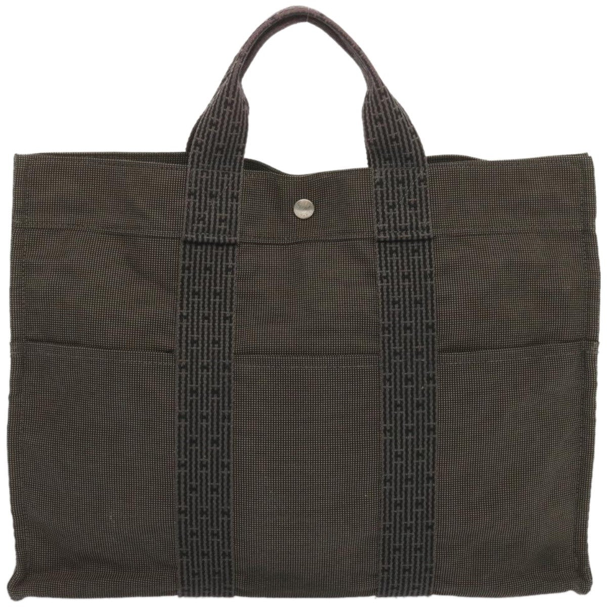 Hermes Fourre-Tout Herline Canvas Gray Canvas Tote Bag Bag (Pre-Owned)