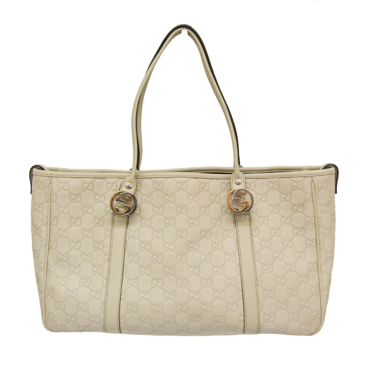 Gucci Twins Guccissima Leather Beige Leather Tote Bag Bag (Pre-Owned)
