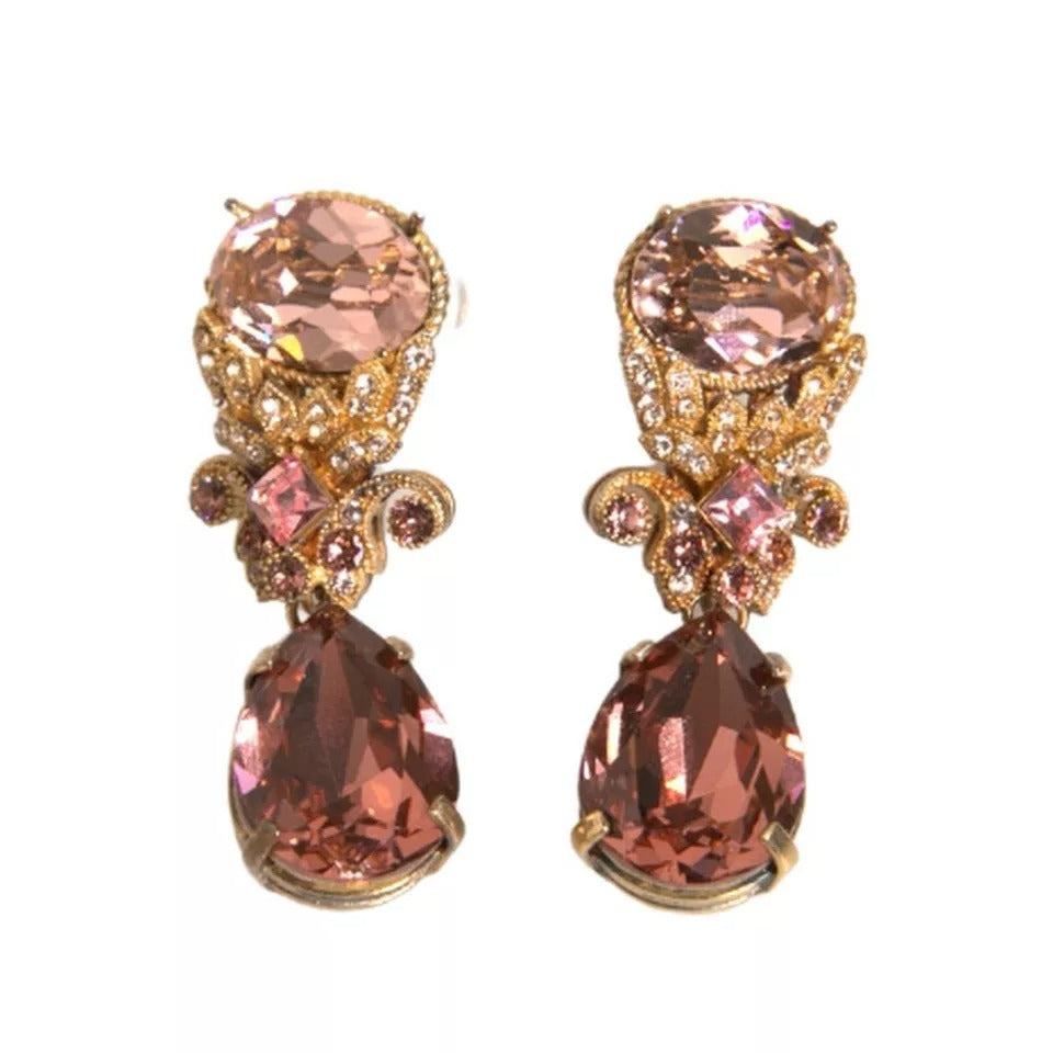 Dolce & Gabbana Gold 925 Sterling Silver Crystal Jewelry Dangling Women's Brooch
