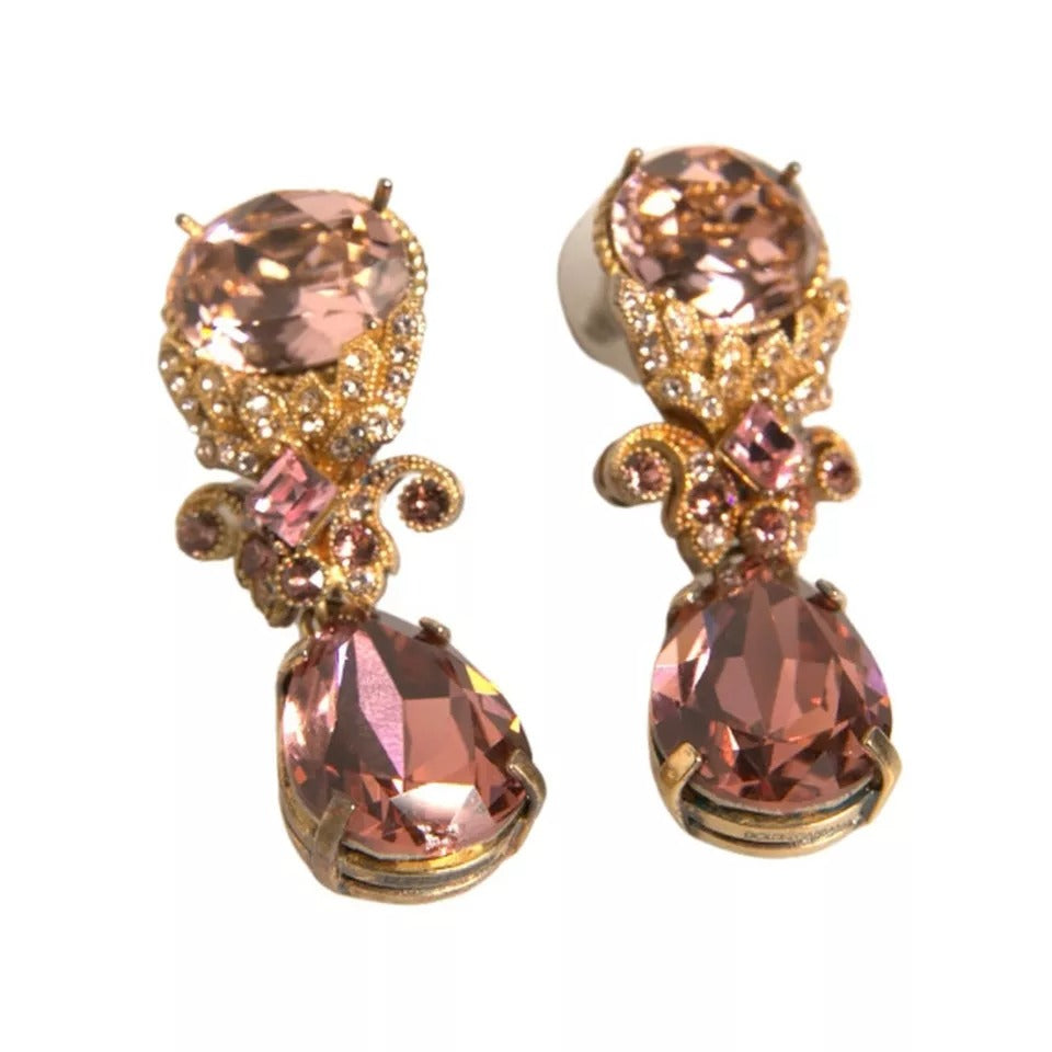 Dolce & Gabbana Gold 925 Sterling Silver Crystal Jewelry Dangling Women's Brooch