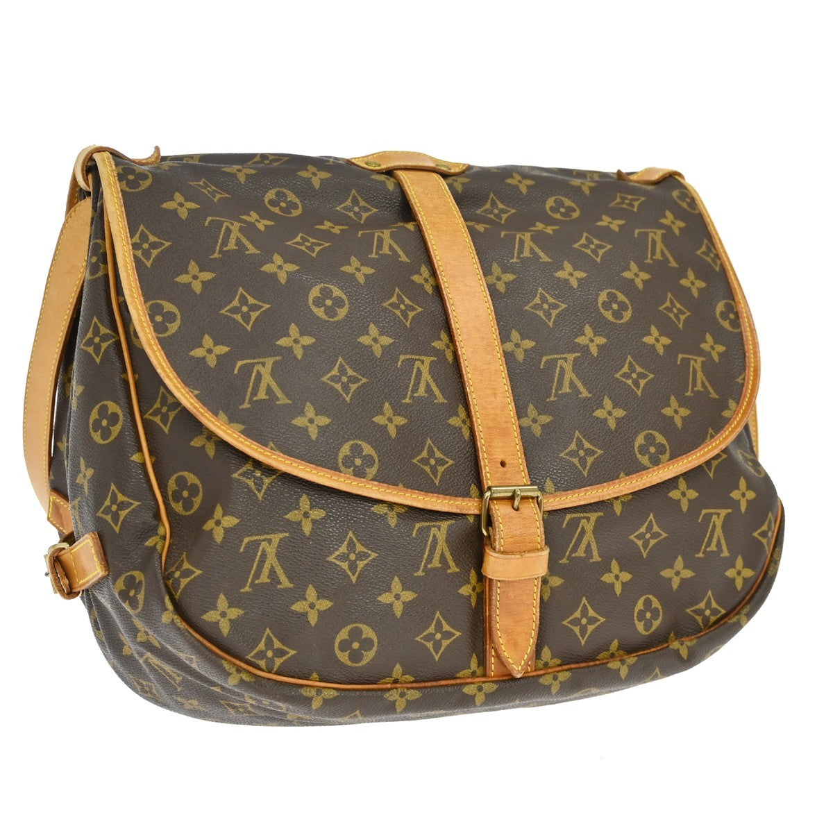 Louis Vuitton Saumur Monogram Canvas Brown Canvas Handbag (Pre-Owned)