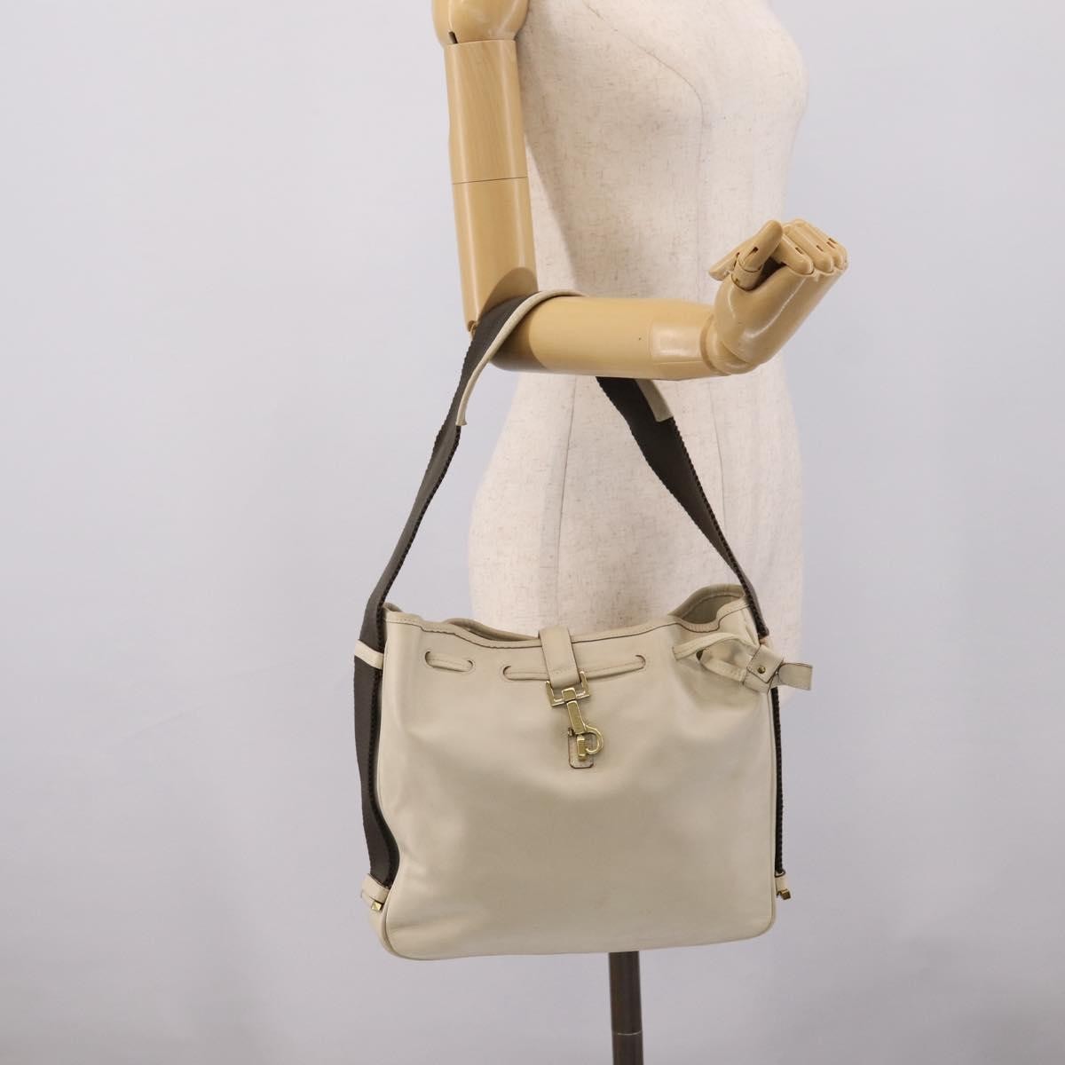 Gucci Shoulder Leather Beige Leather Shoulder Bag Bag (Pre-Owned)