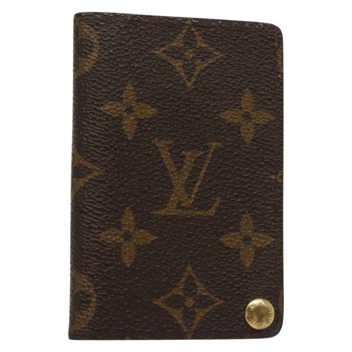 Louis Vuitton Porte Cartes Pression Card Case Monogram Canvas Brown Canvas Card Holders Accessory (Pre-Owned)
