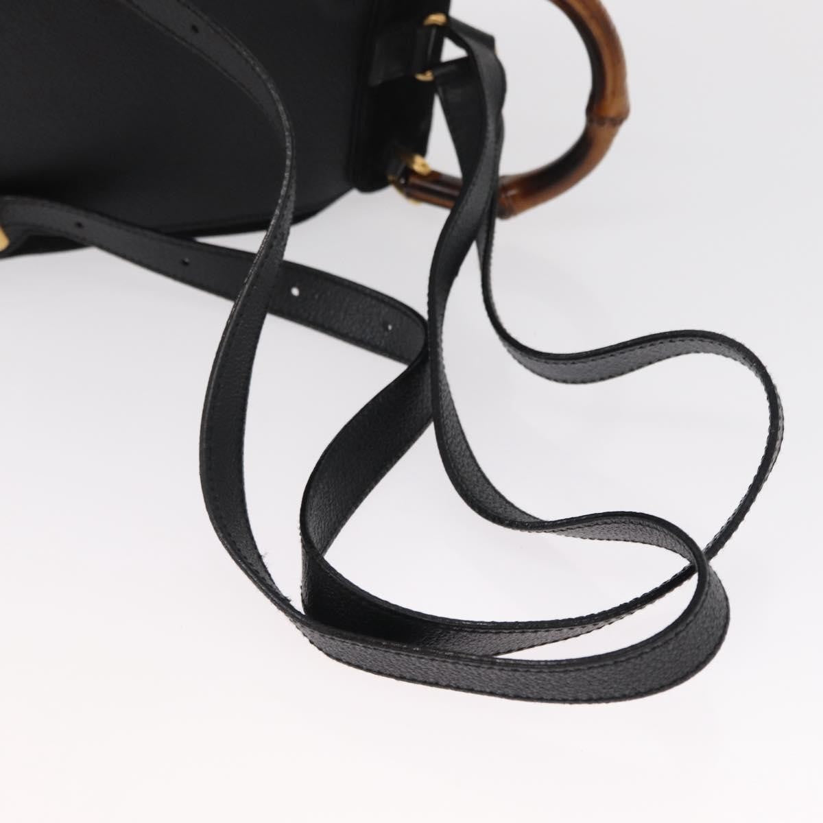 Gucci Vintage Bamboo Suede Black Suede Backpack Bag (Pre-Owned)