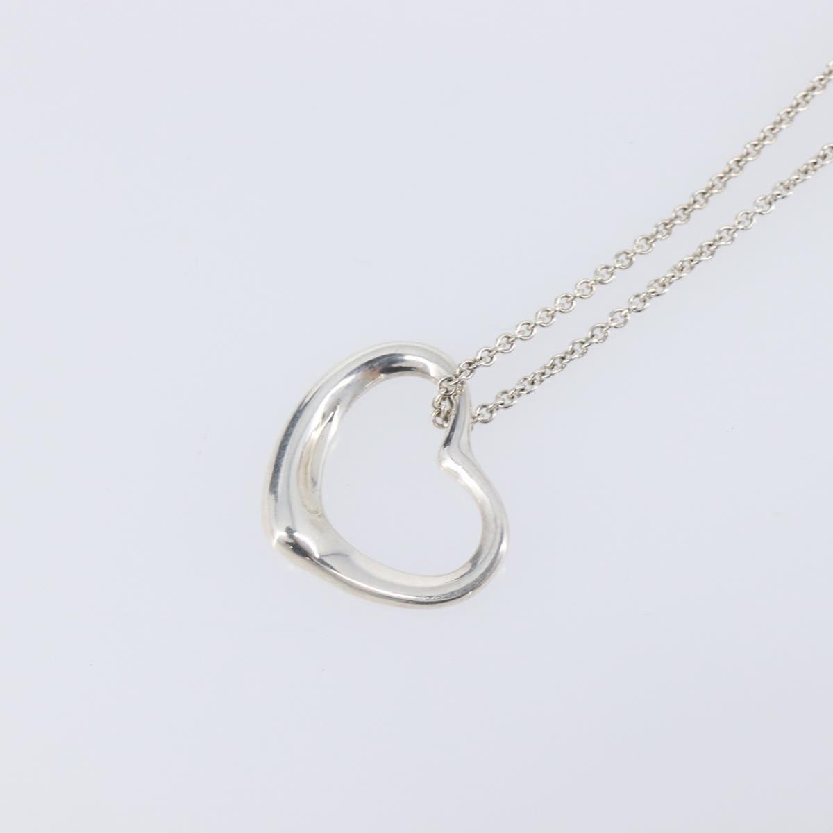 Tiffany & Co. Elsa Peretti Open Heart Pendant Sterling Silver Silver Silver Necklace Jewelry (Pre-Owned)