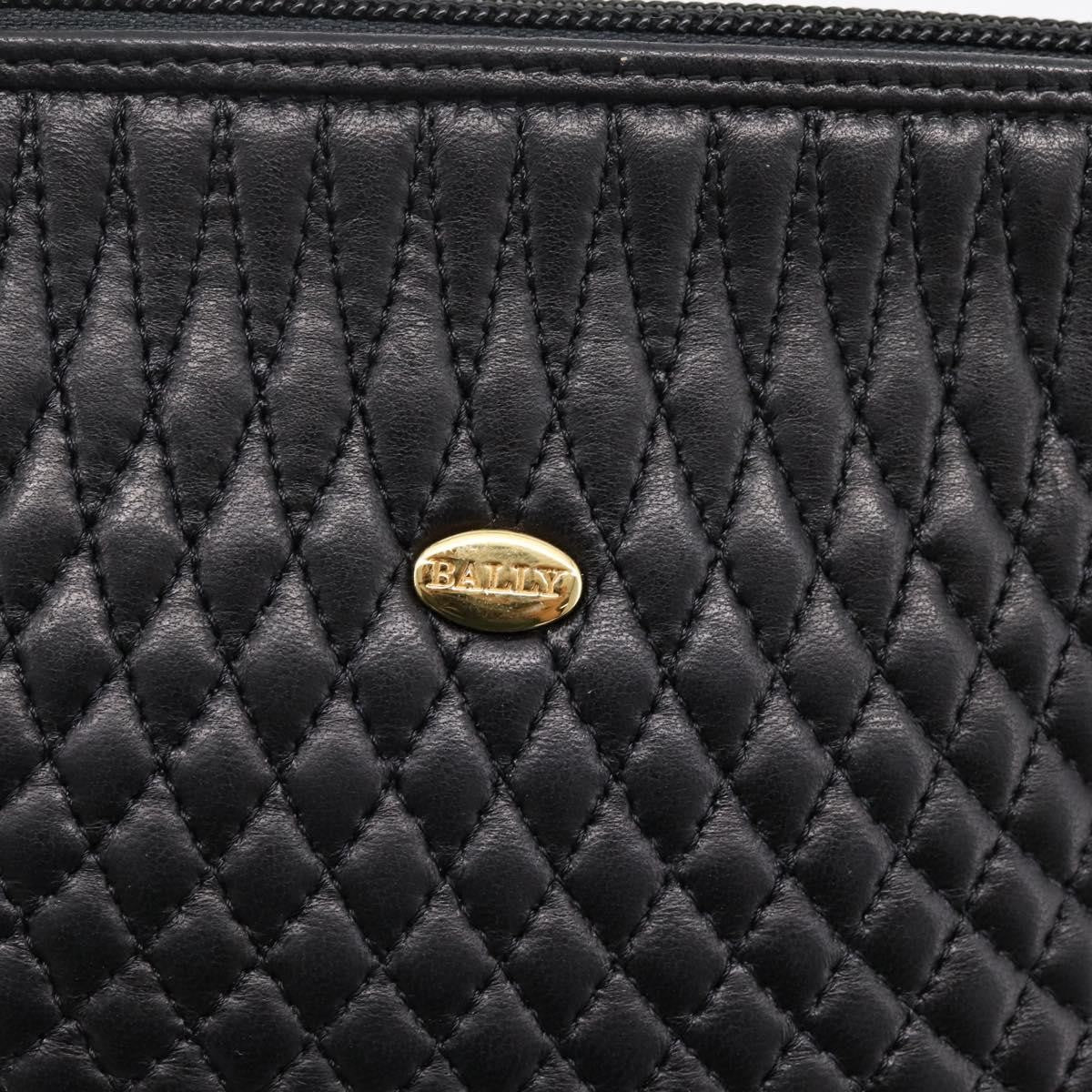 Bally Vintage Chain Quilted Leather Black Leather Shoulder Bag Bag (Pre-Owned)
