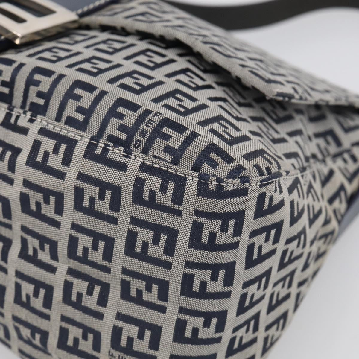 Fendi Fendi Mamma Baguette Monogram Canvas Navy Canvas Handbag (Pre-Owned)