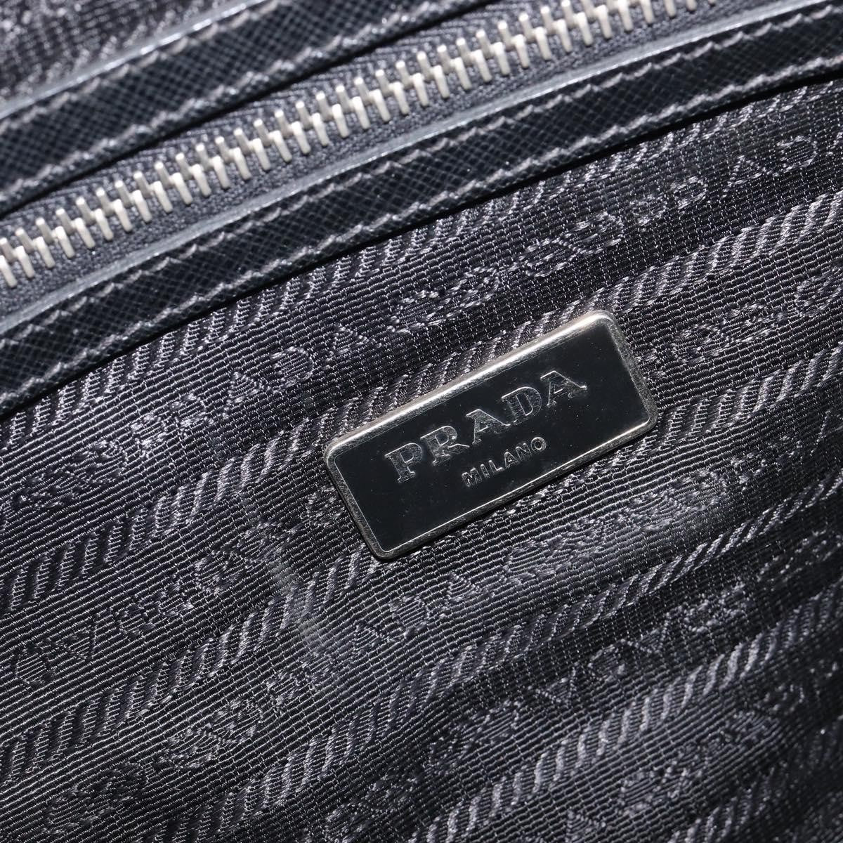 Prada Vintage Leather Black Leather Handbag (Pre-Owned)