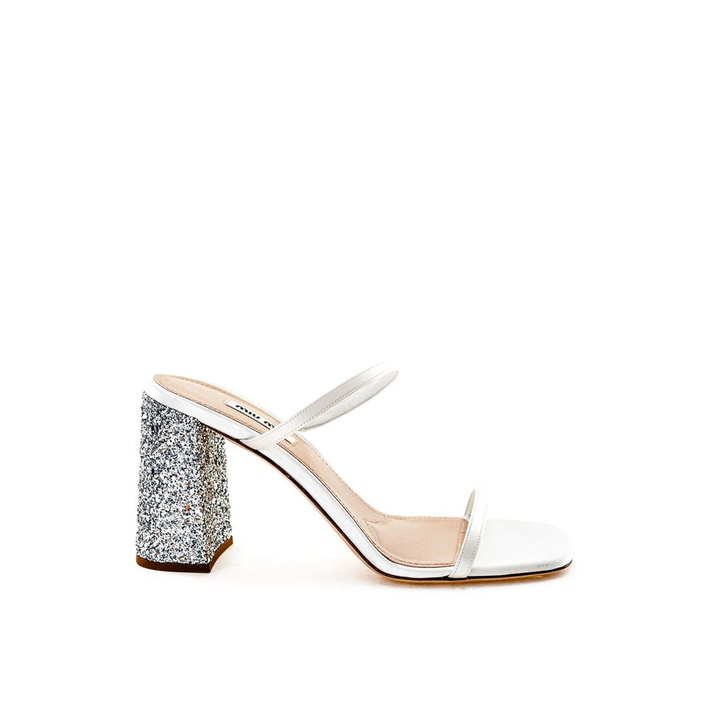 Miu Miu White Silk Women's Sandal