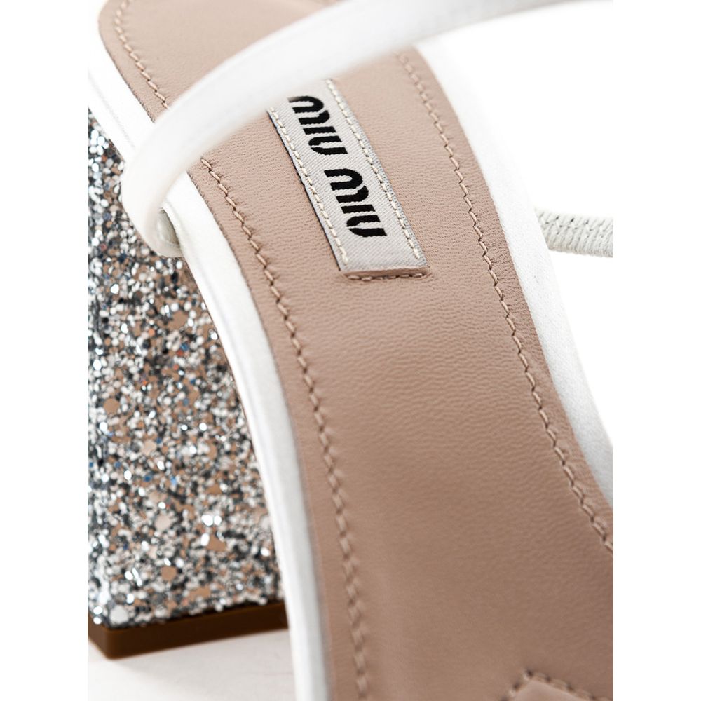 Miu Miu White Silk Women's Sandal